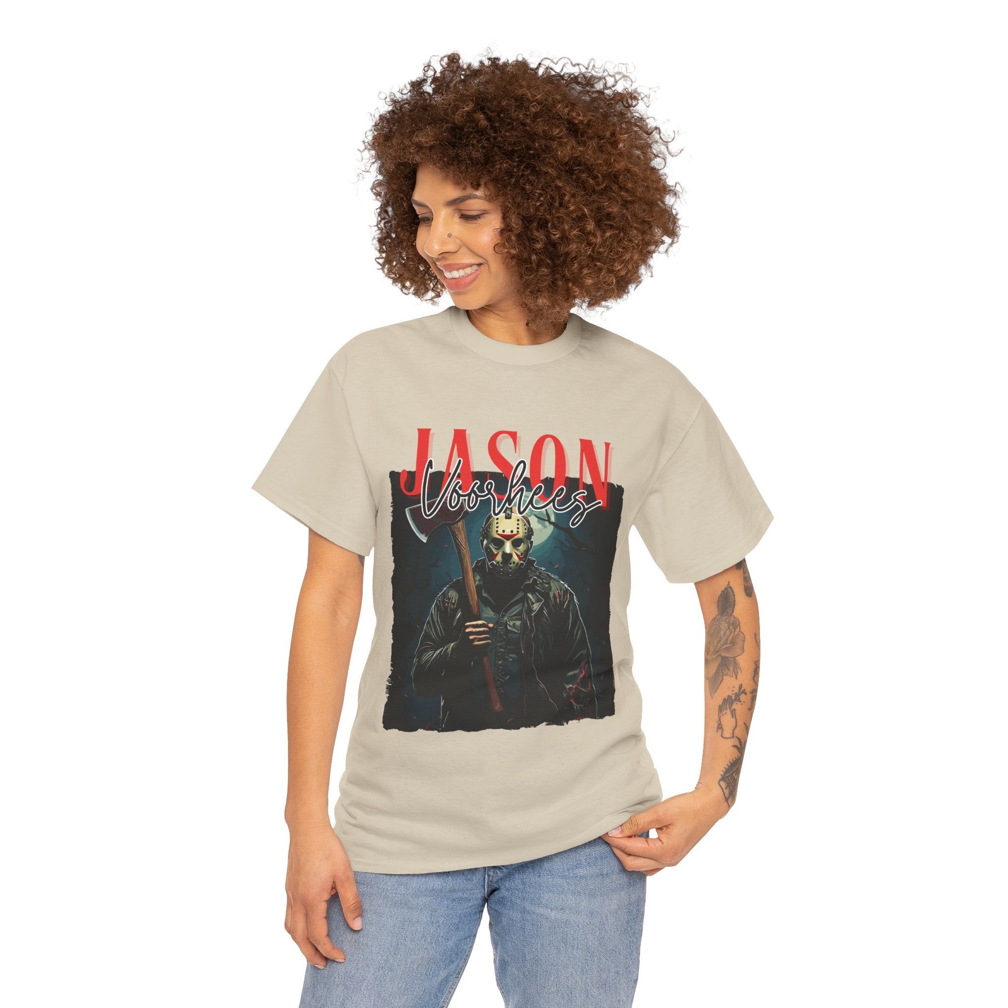 Jason Vorhees Horror Graphic Tee, Unisex Cotton Shirt, Halloween Costume, Horror Movie Gift, Spooky T-Shirt, Horror Fan Apparel