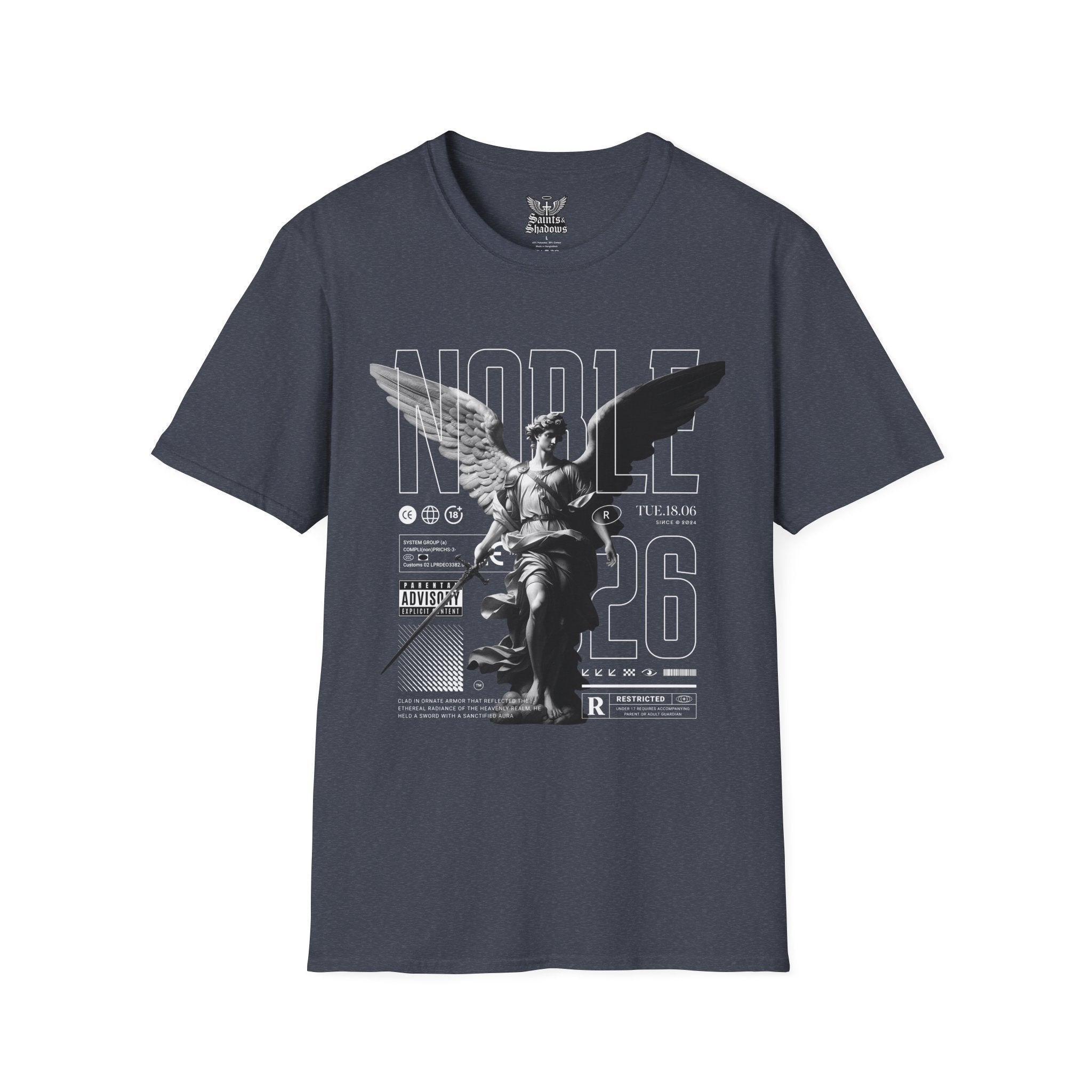 Saints and Shadows - Noble, Angelic Artwork Unisex Softstyle T-Shirt, Casual Wear