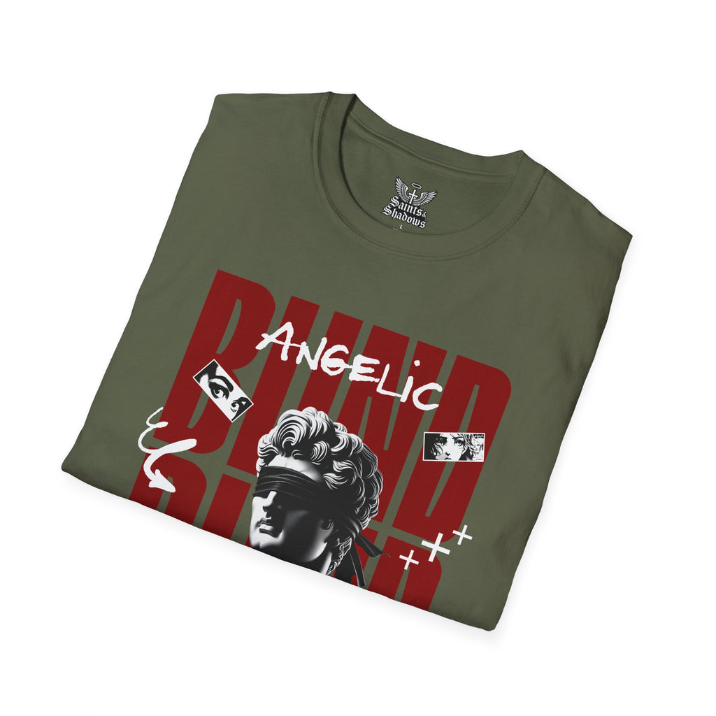 Saints and Shadows - Blind, Angelic Artwork Unisex Softstyle T-Shirt, Casual Wear