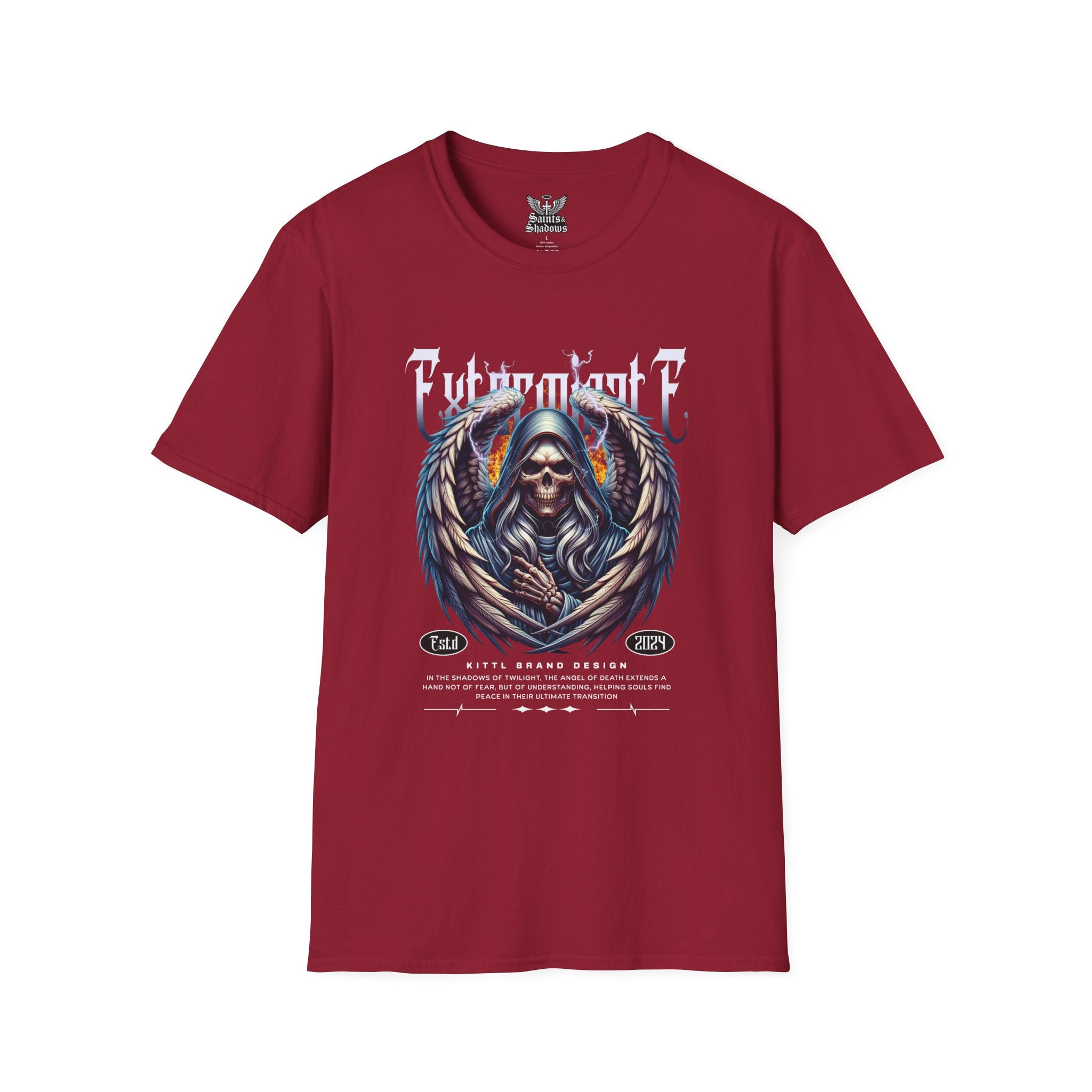 Saints and Shadows - Exterminate, Angelic Artwork Unisex Softstyle T-Shirt, Casual Wear