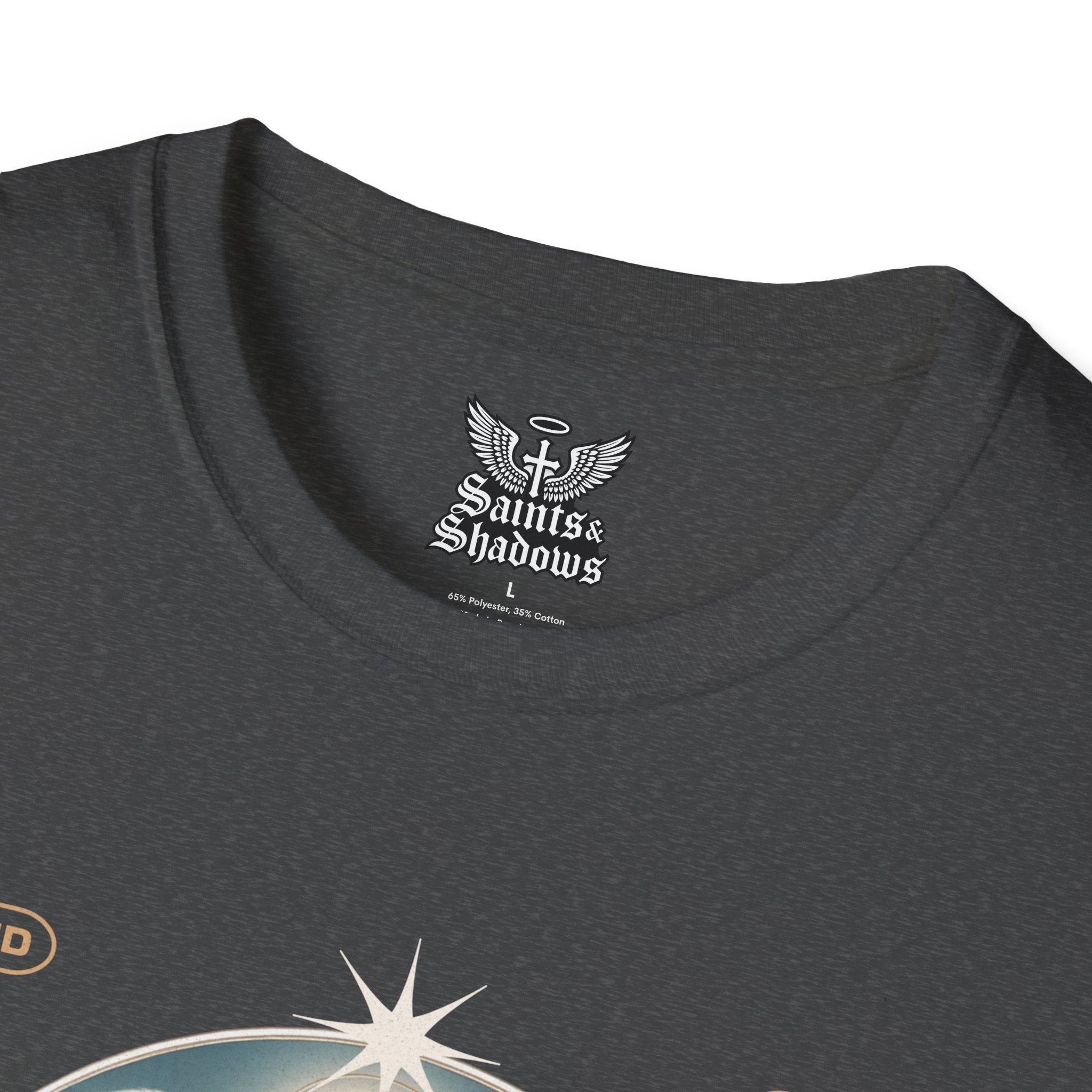 Saints and Shadows - Reflection, Angelic Artwork Unisex Softstyle T-Shirt, Casual Wear