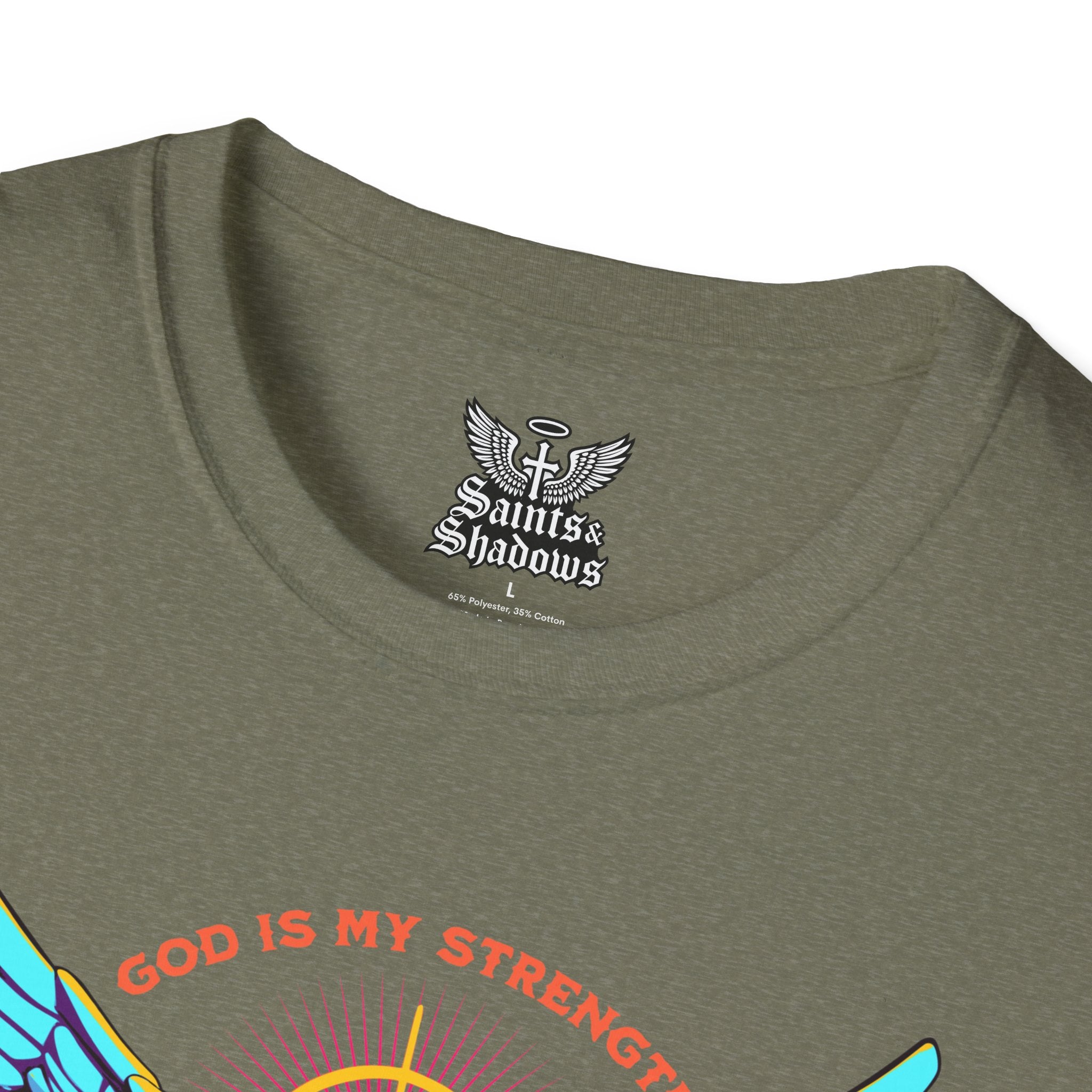 Saints and Shadows - St. Gabriel, Angelic Artwork Unisex Softstyle T-Shirt, Casual Wear