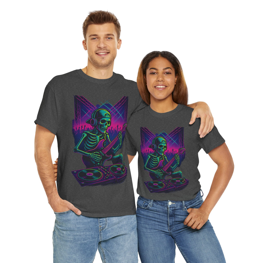 Bone Jams Rockin’ Skeleton, Tee | Loud Enough to Wake the Dead | Unisex Cotton Shirt for Music Lovers, Concerts, Halloween, Gifts