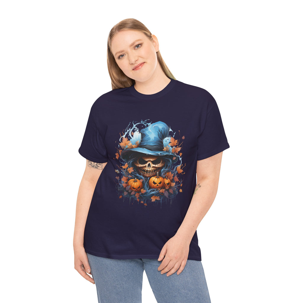 Skull Witch Unhappy Halloween Tee - Halloween Shirt, Spooky Tee, Pumpkin Shirt, Fall Apparel, Costume Top