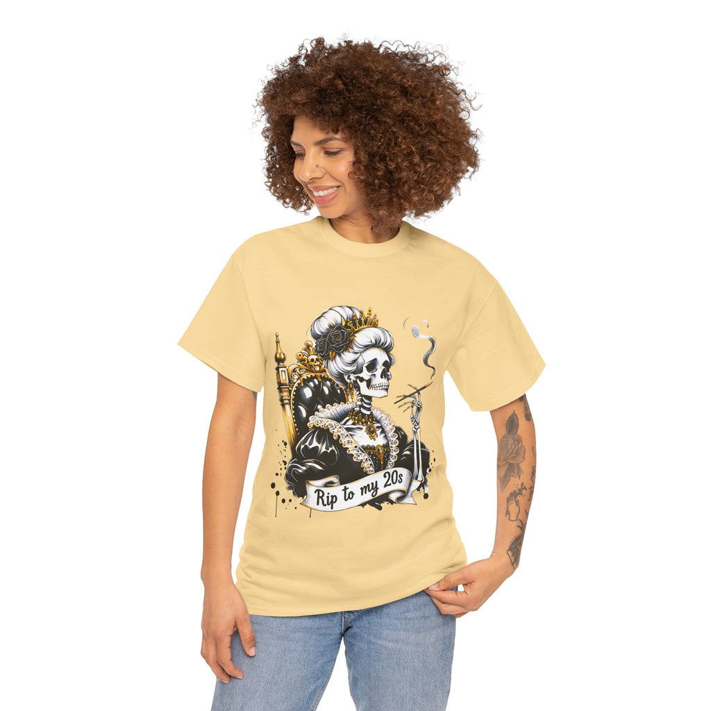 Rip to my 20s Tee, Heavy, Unisex Graphic Shirt, Birthday Gift, Casual Wear, Vintage Style, Floral Design T-shirt