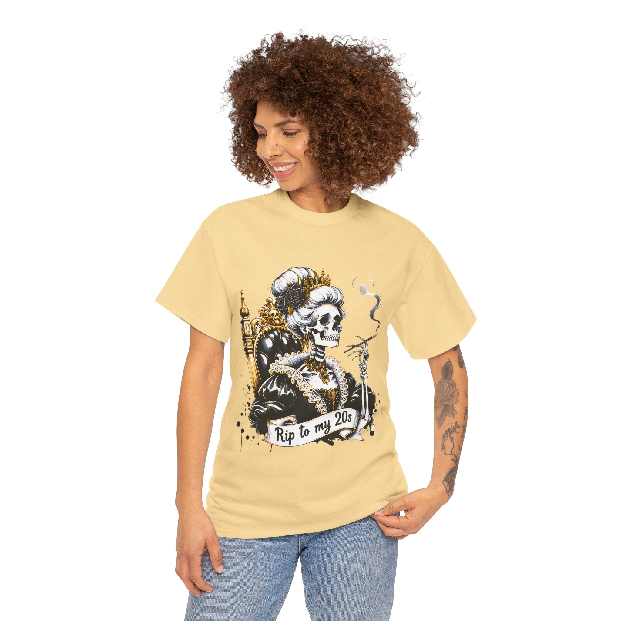 Rip to my 20s Tee, Heavy, Unisex Graphic Shirt, Birthday Gift, Casual Wear, Vintage Style, Floral Design T-shirt