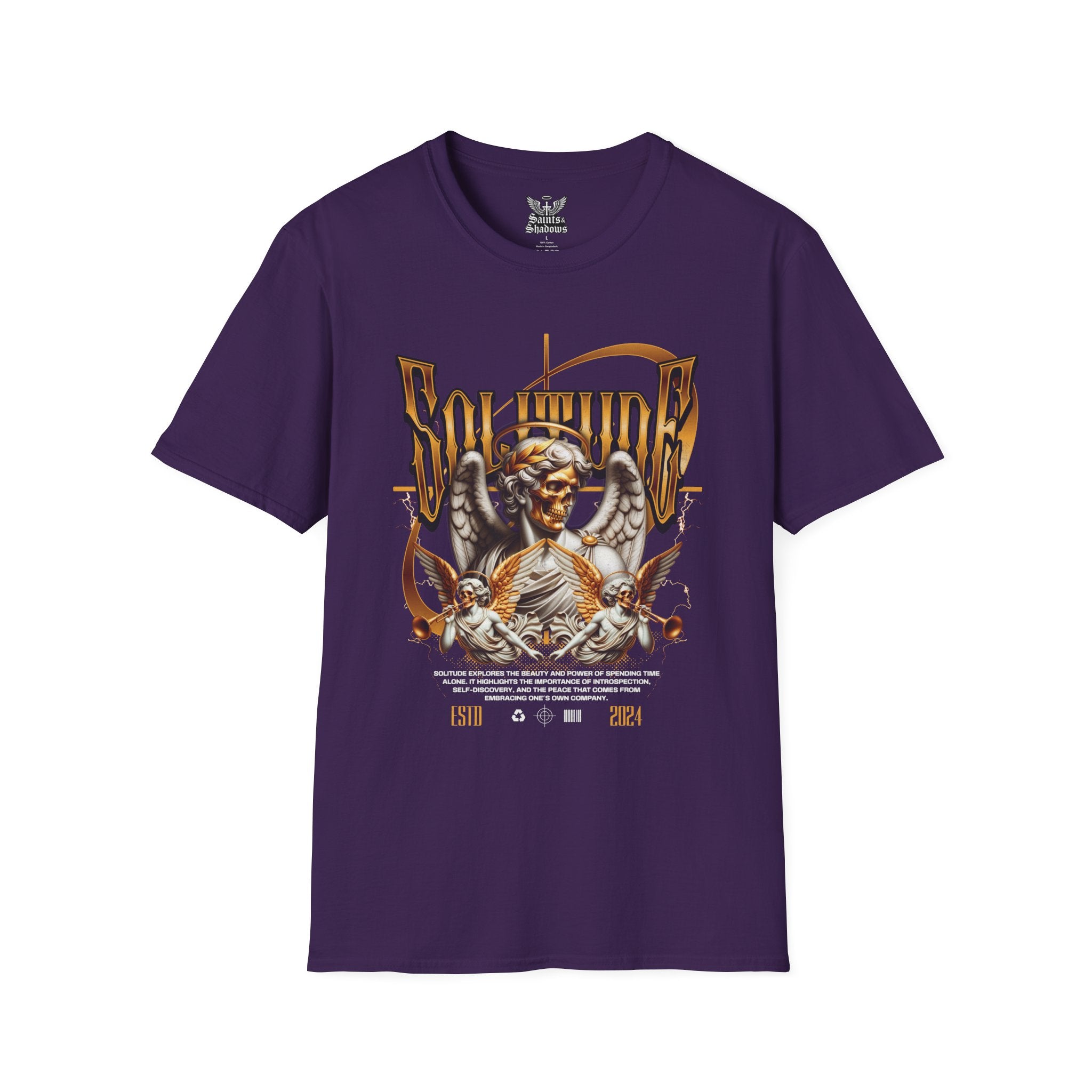 Saints and Shadows - Solitude, Angelic Artwork Unisex Softstyle T-Shirt, Casual Wear