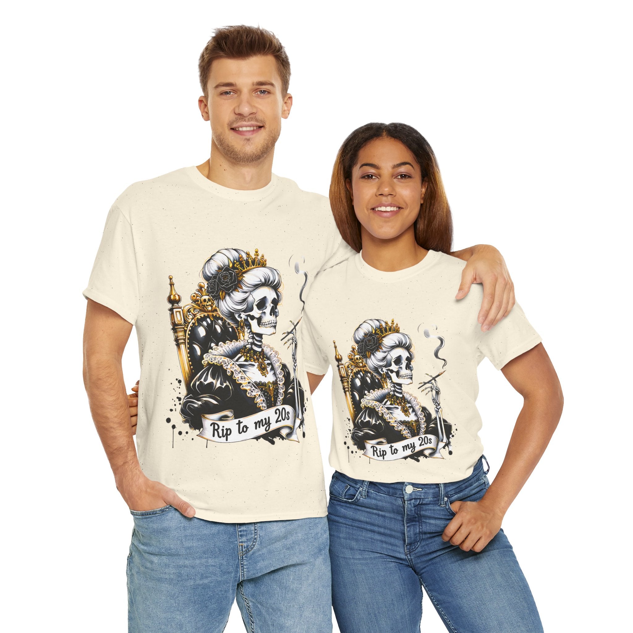 Rip to my 20s Tee, Heavy, Unisex Graphic Shirt, Birthday Gift, Casual Wear, Vintage Style, Floral Design T-shirt
