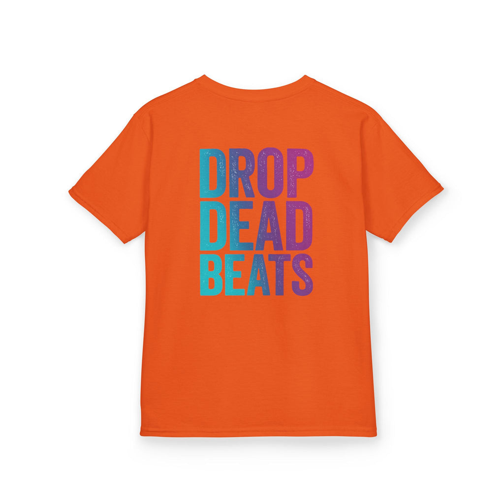 Bone Jams MC Bonez Kids Tee | Drummer Edition | Halloween Costume, Birthday Gift & Drop Dead Beats Apparel