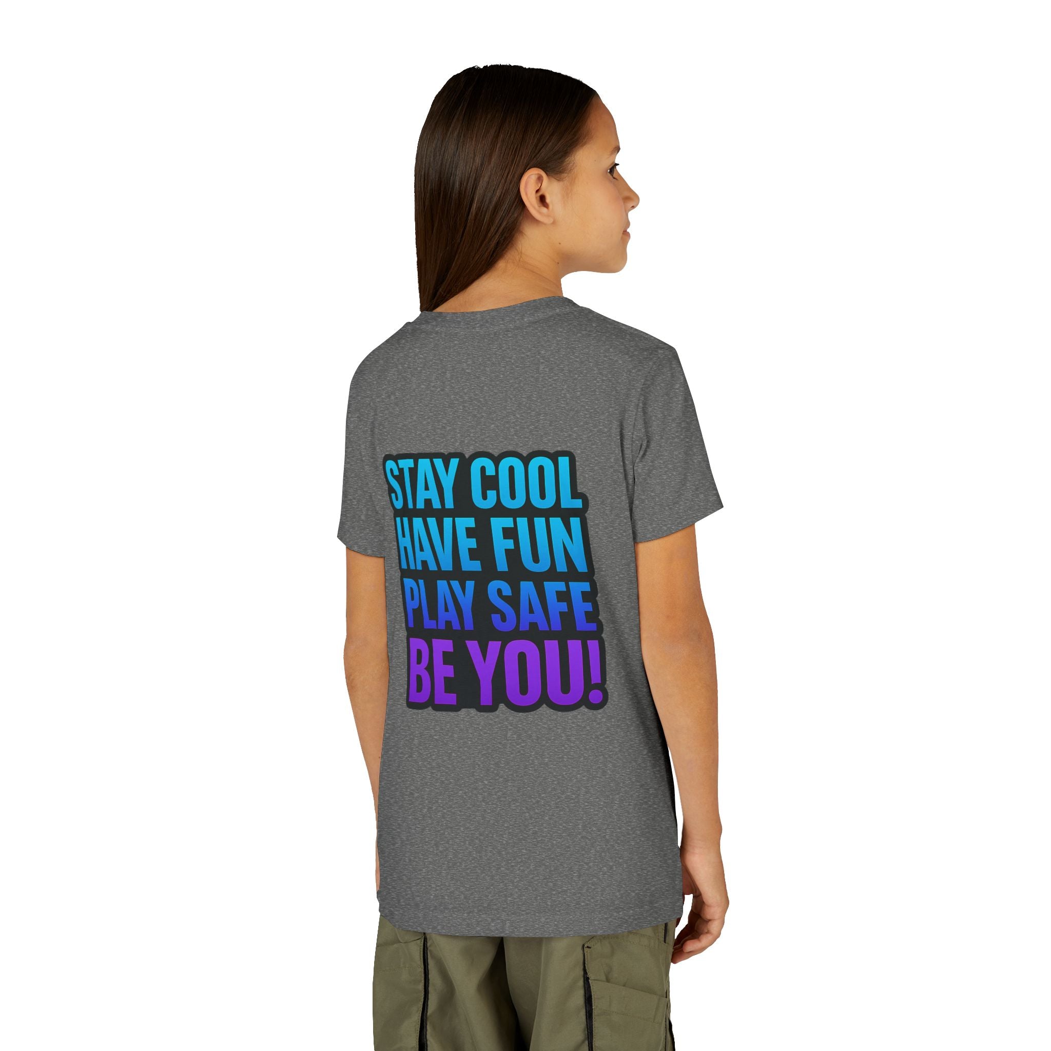 DJ KAT PAWS Paw-Sitive Waves Only, Youth Tee | Kids Surfing T-Shirt, Fun Cat Graphic Top, Summer Apparel, Gifts for Animal Lovers