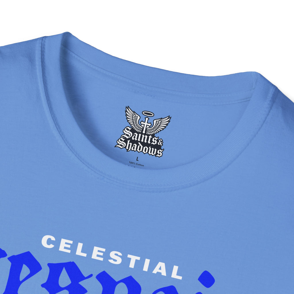 Saints and Shadows - Celestial Despair, Angelic Artwork Unisex Softstyle T-Shirt, Casual Wear