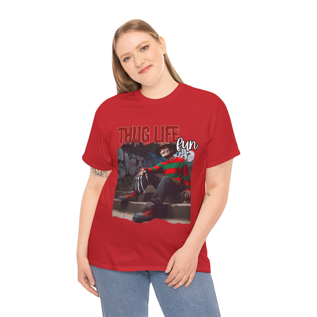 Freddie Kruger, Thug Life Tee - Horror Graphic Tee, Unisex Cotton Shirt, Halloween Costume, Horror Movie Gift