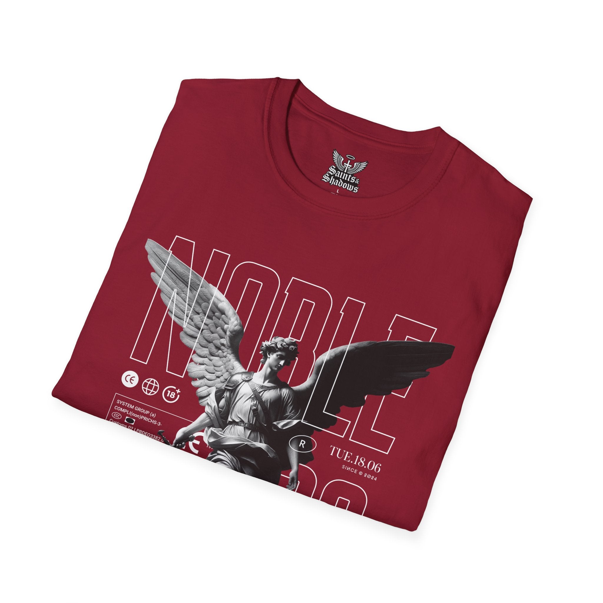 Saints and Shadows - Noble, Angelic Artwork Unisex Softstyle T-Shirt, Casual Wear