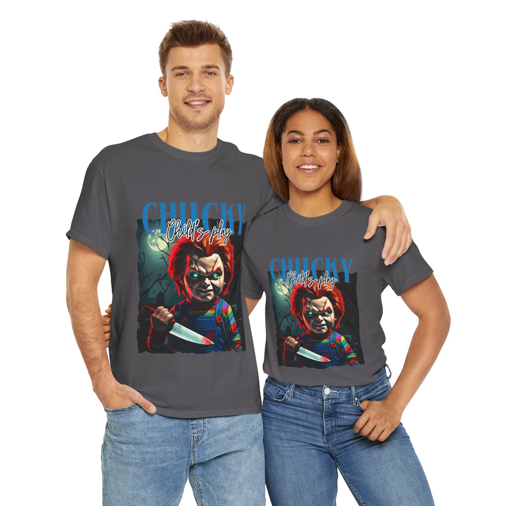Chucky Horror Graphic Tee, Unisex Cotton Shirt, Halloween Costume, Horror Movie Gift, Spooky T-Shirt, Horror Fan Apparel