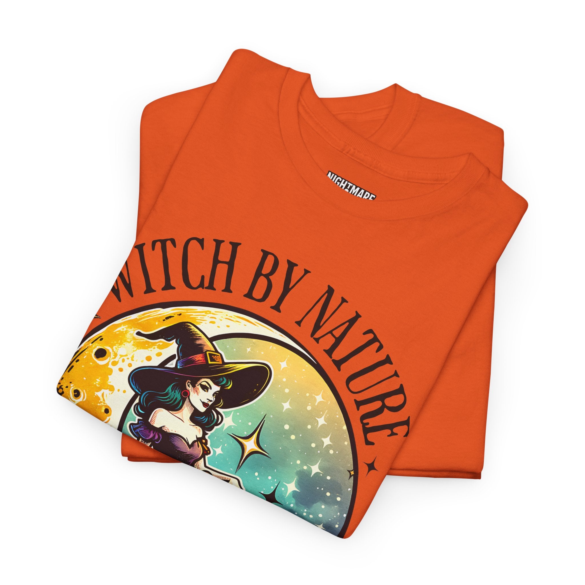 Witchy Cotton Tee - "Witch by Nature, Bitch by Choice" | Unisex Tee for Spooky Season, Boho Fashion, Festival Wear, Gift for Witches