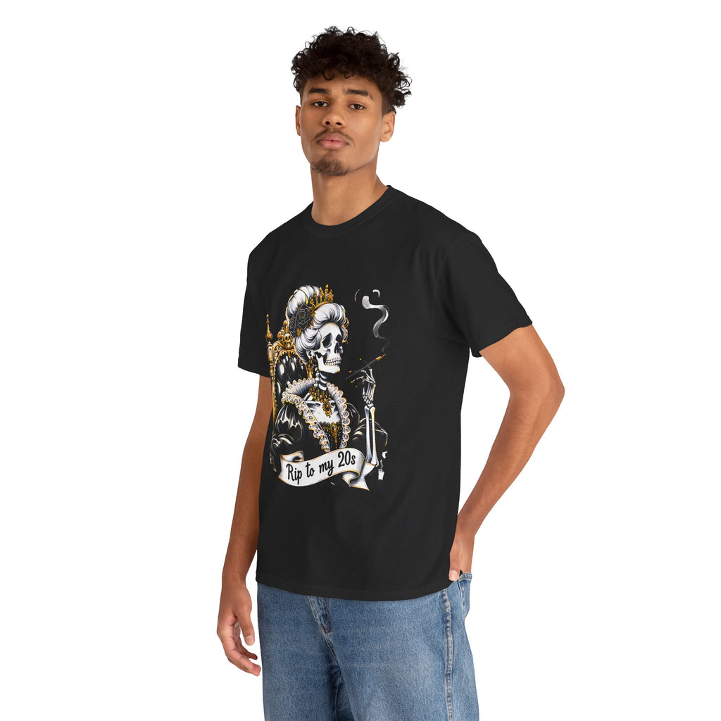 Rip to my 20s Tee, Heavy, Unisex Graphic Shirt, Birthday Gift, Casual Wear, Vintage Style, Floral Design T-shirt