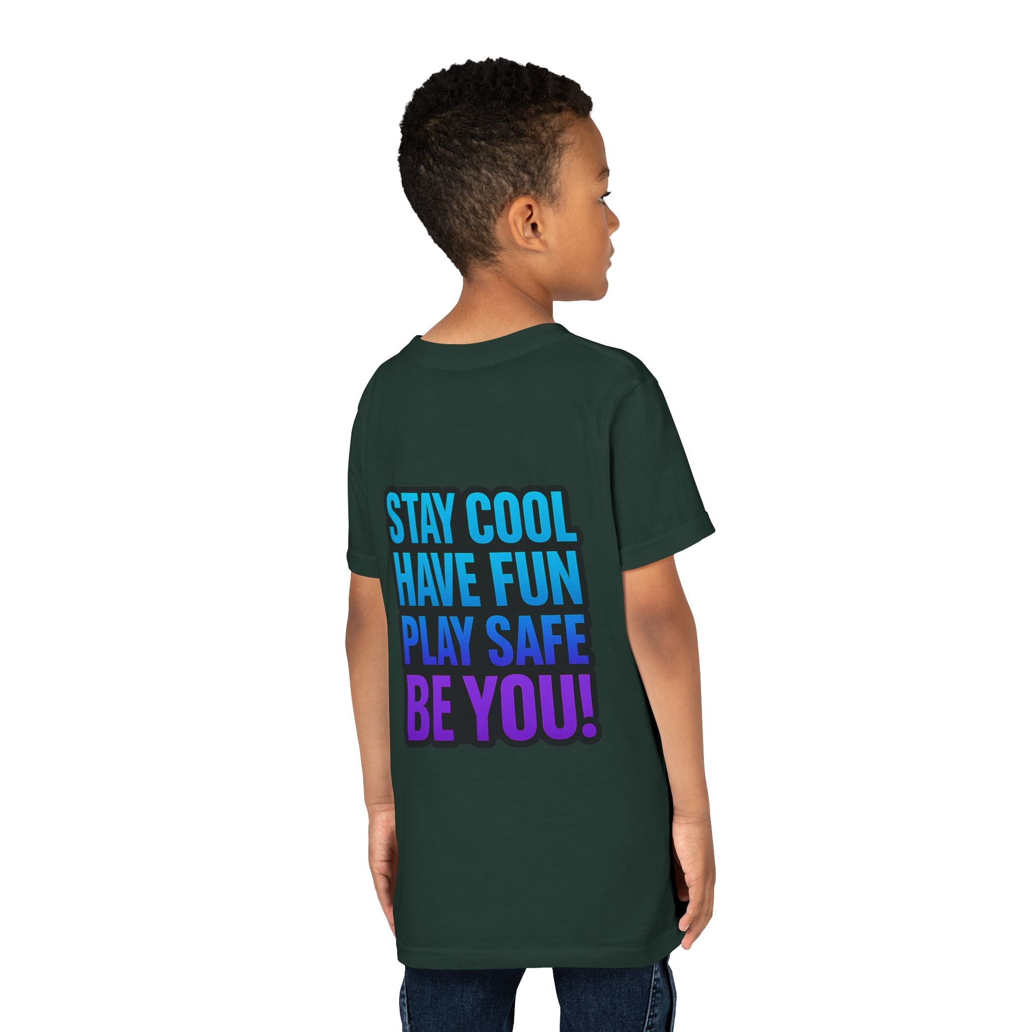 DJ KAT PAWS Paw-sitively Shredding, Skateboarding Youth Tee | Fun Summer Shirt, Motivational Kids T-Shirt, Birthday Gift for Boys & Girls