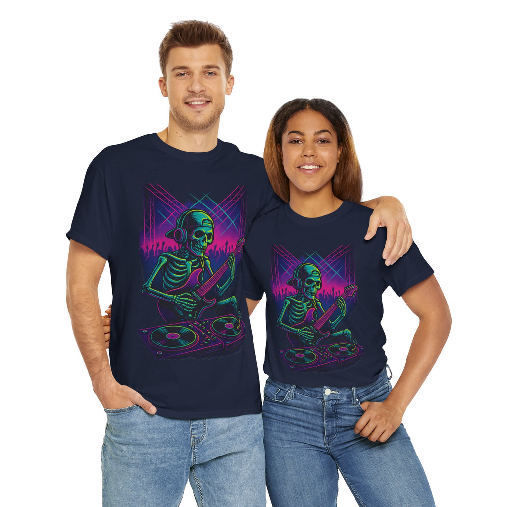 Bone Jams Rockin’ Skeleton, Tee | Loud Enough to Wake the Dead | Unisex Cotton Shirt for Music Lovers, Concerts, Halloween, Gifts
