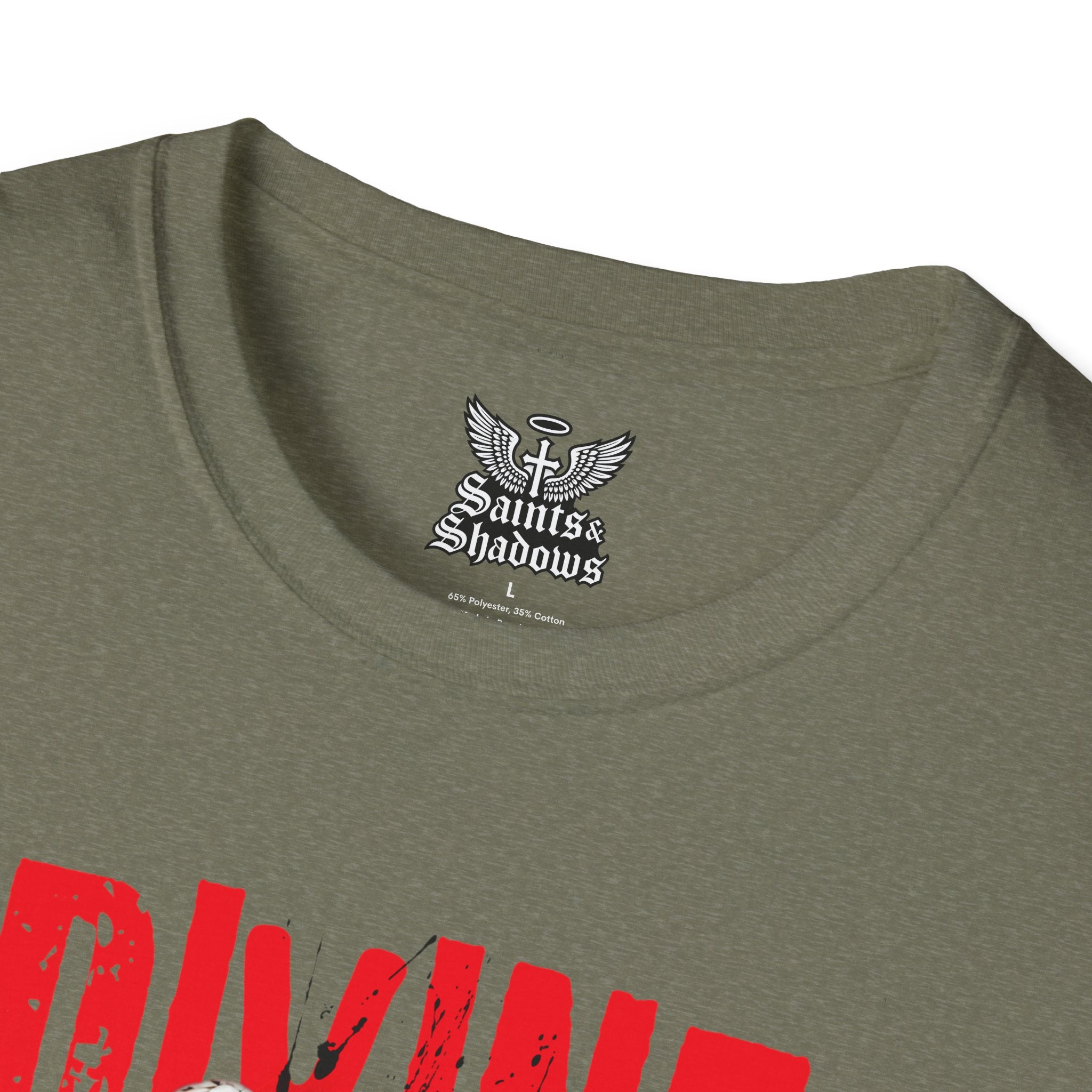 Saints and Shadows - Divine Death, Angelic Artwork Unisex Softstyle T-Shirt, Casual Wear