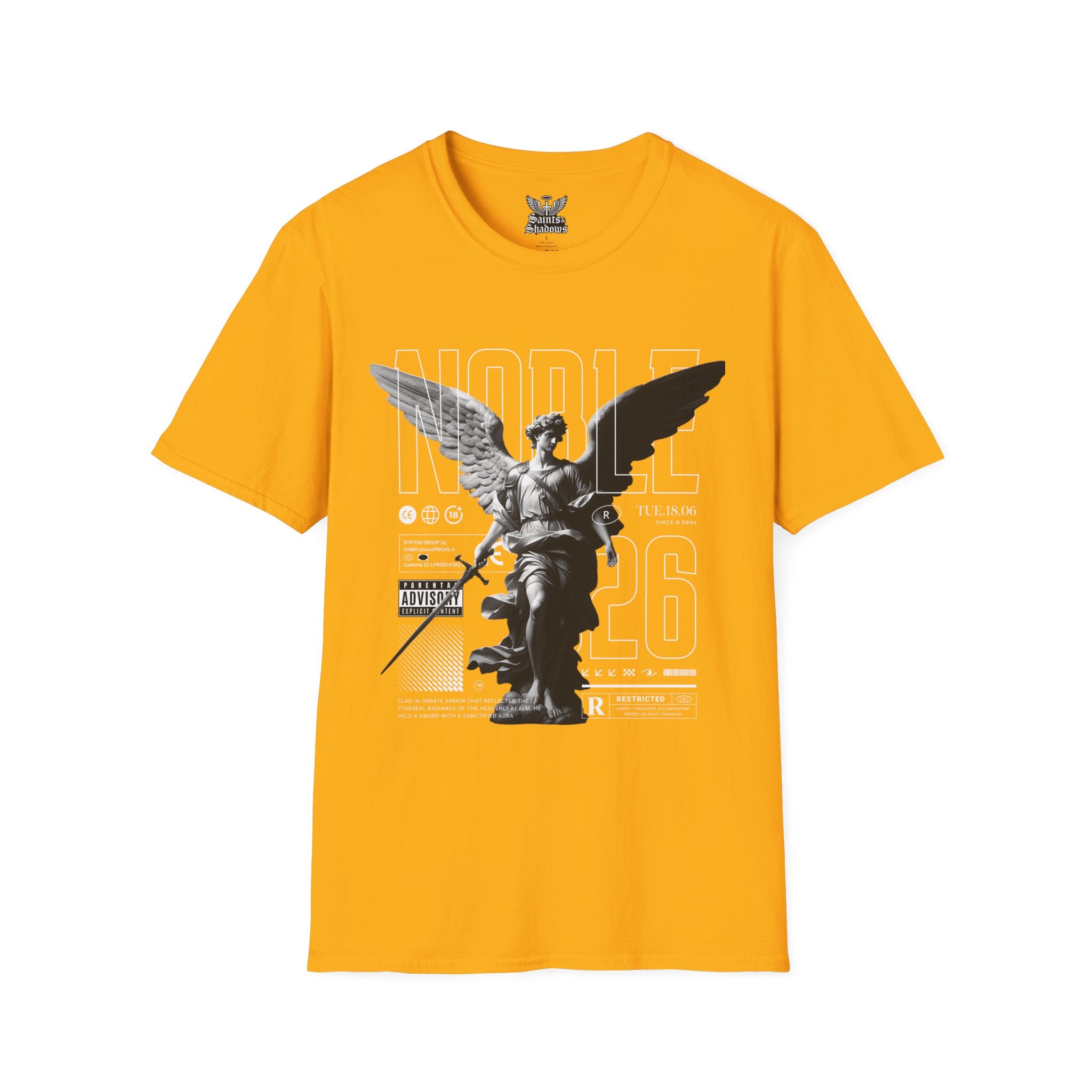 Saints and Shadows - Noble, Angelic Artwork Unisex Softstyle T-Shirt, Casual Wear