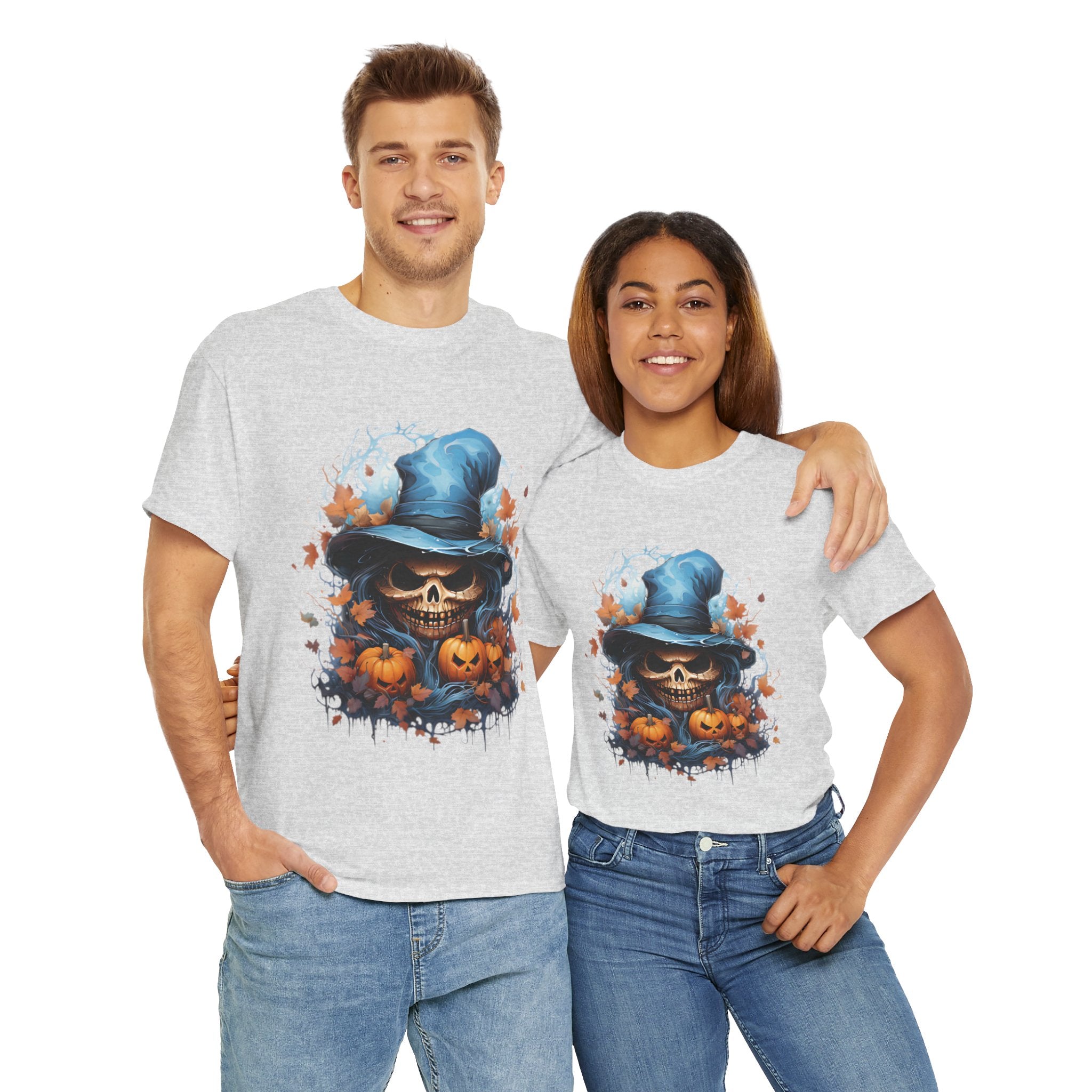 Skull Witch Unhappy Halloween Tee - Halloween Shirt, Spooky Tee, Pumpkin Shirt, Fall Apparel, Costume Top