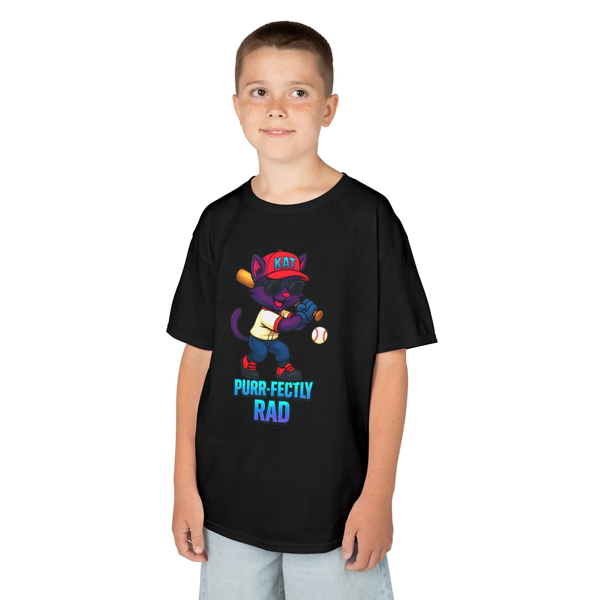 DJ KAT PAWS Purr-fectly Rad Kids Tee | Cool Apparel for Boys & Girls, Motivational Summer Wear & Playful Gift