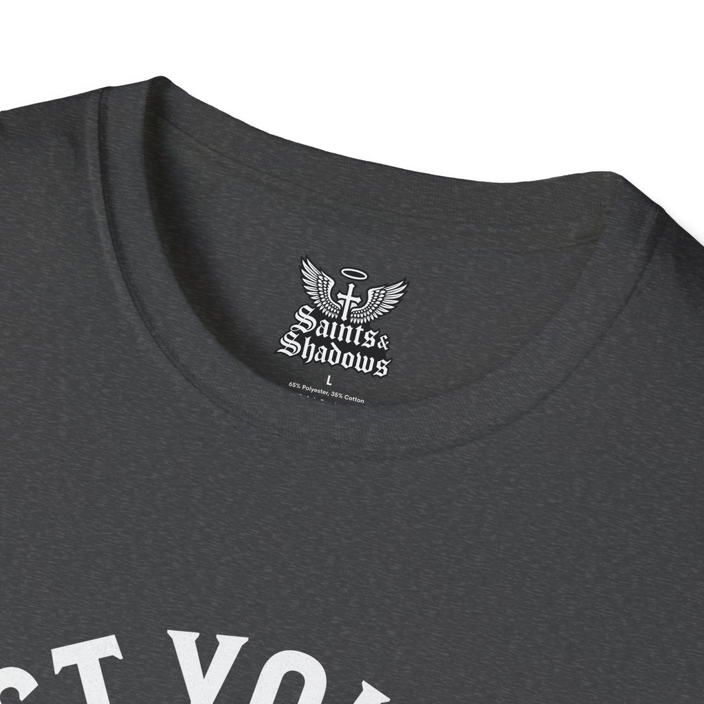 Saints and Shadows - Protect Your Peace, Angelic Artwork Unisex Softstyle T-Shirt, Casual Wear