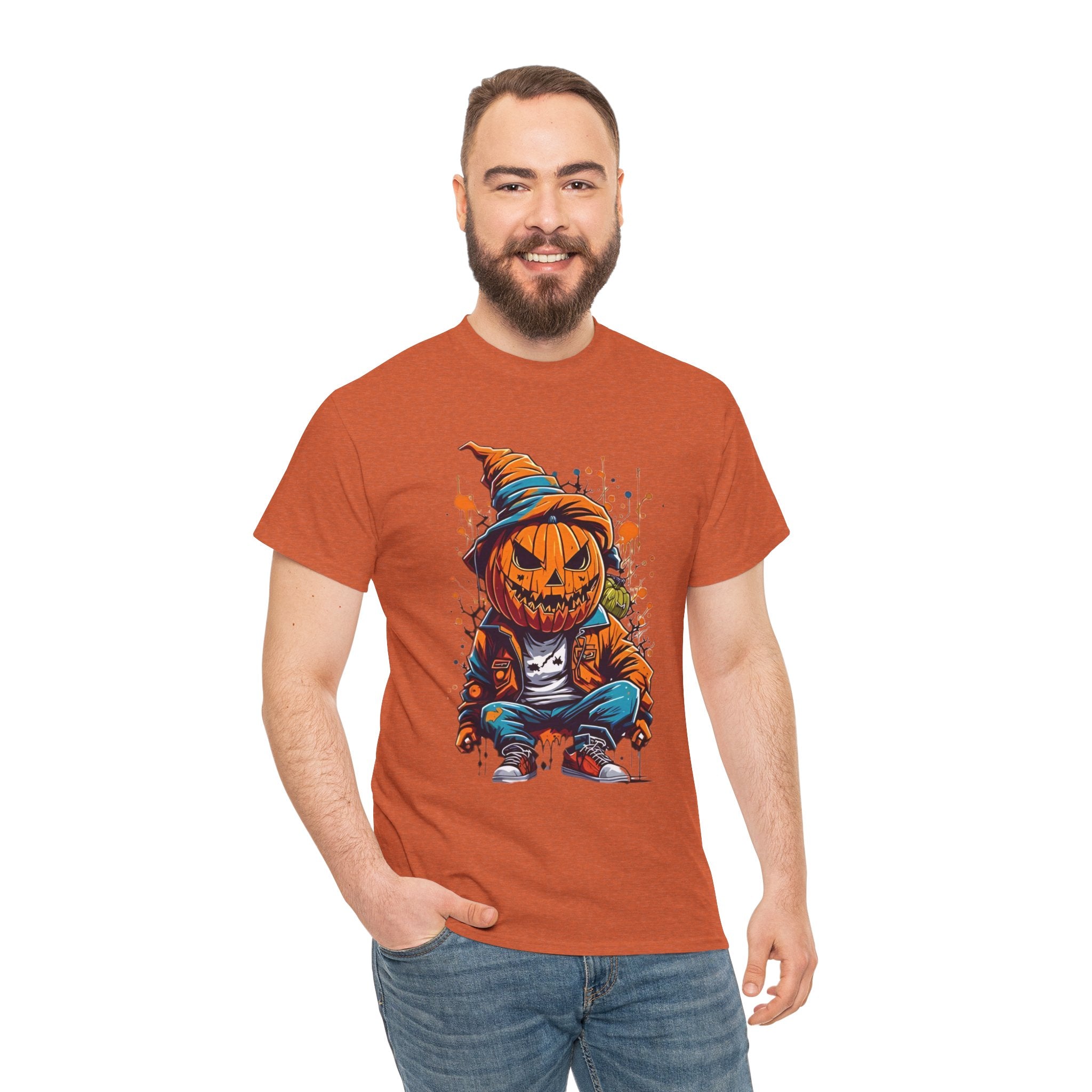 Scary Pumpkin, Horror Graphic Tee, Unisex Cotton Shirt, Halloween Costume, Horror Movie Gift, Spooky T-Shirt, Horror Fan Apparel