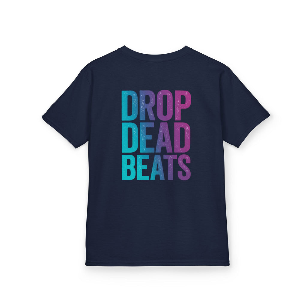 Bone Jams MC Bonez Kids Tee | Drummer Edition | Halloween Costume, Birthday Gift & Drop Dead Beats Apparel