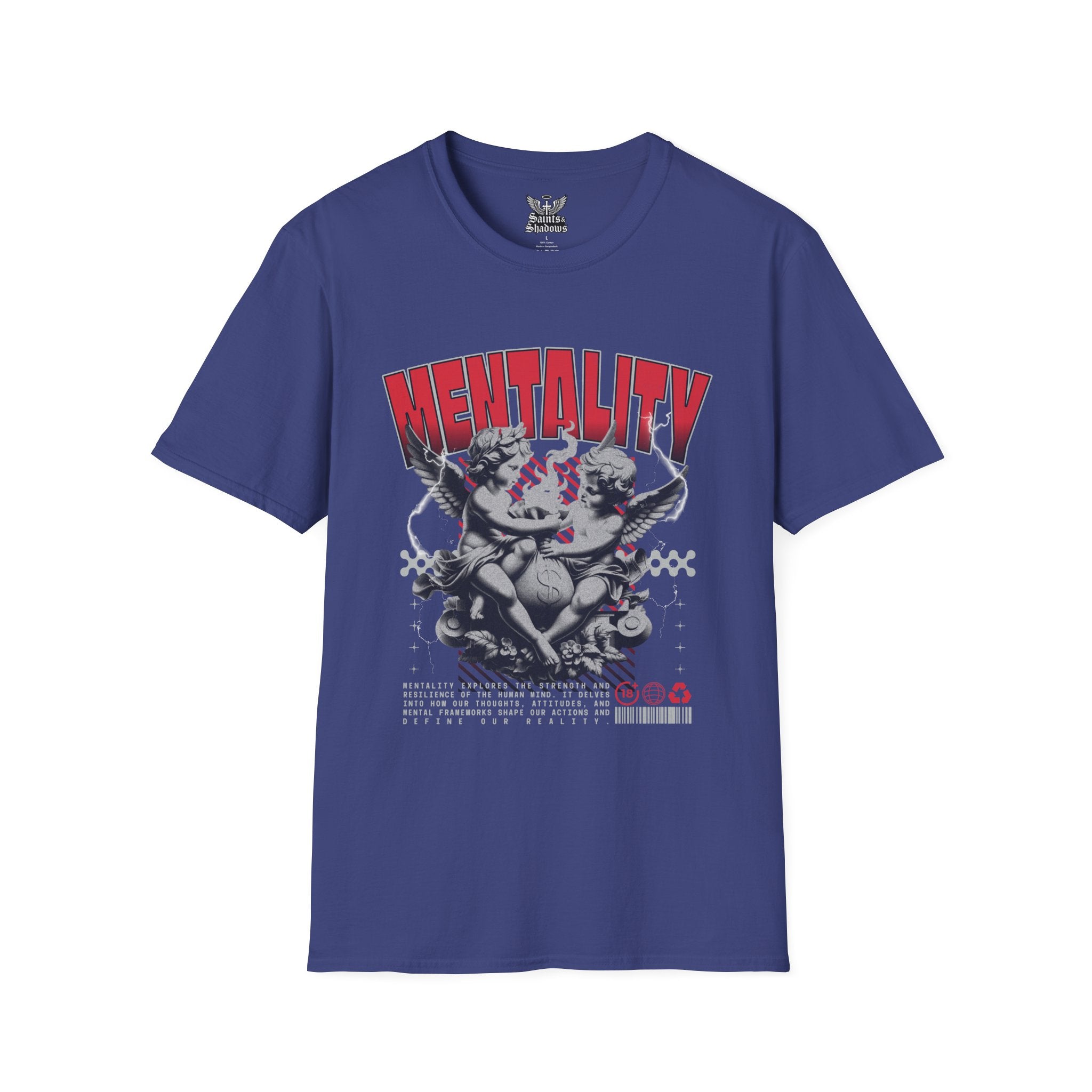 Saints and Shadows - Mentaility, Angelic Artwork Unisex Softstyle T-Shirt, Casual Wear