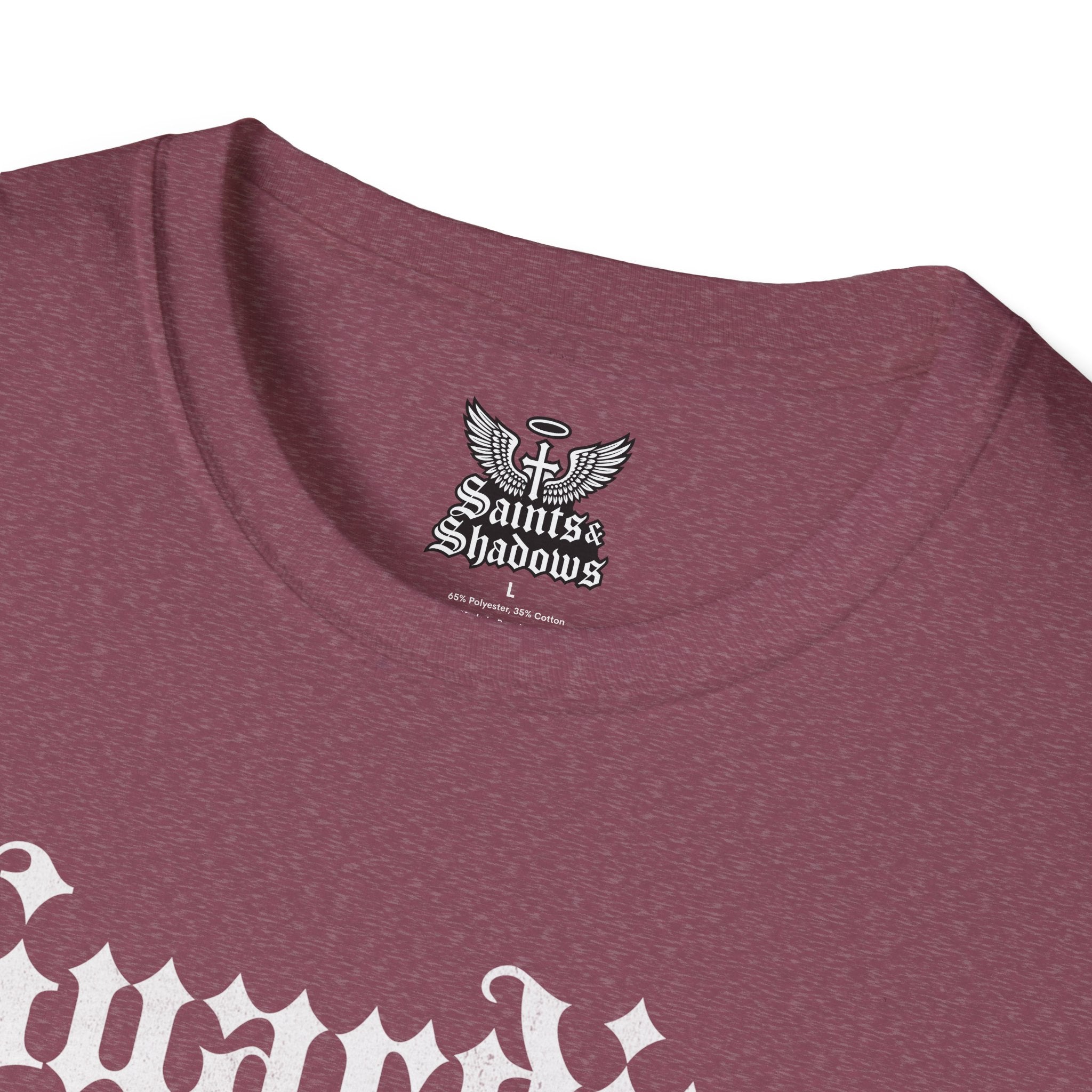Saints and Shadows - Guardian of the Skyline, Angelic Artwork Unisex Softstyle T-Shirt, Casual Wear