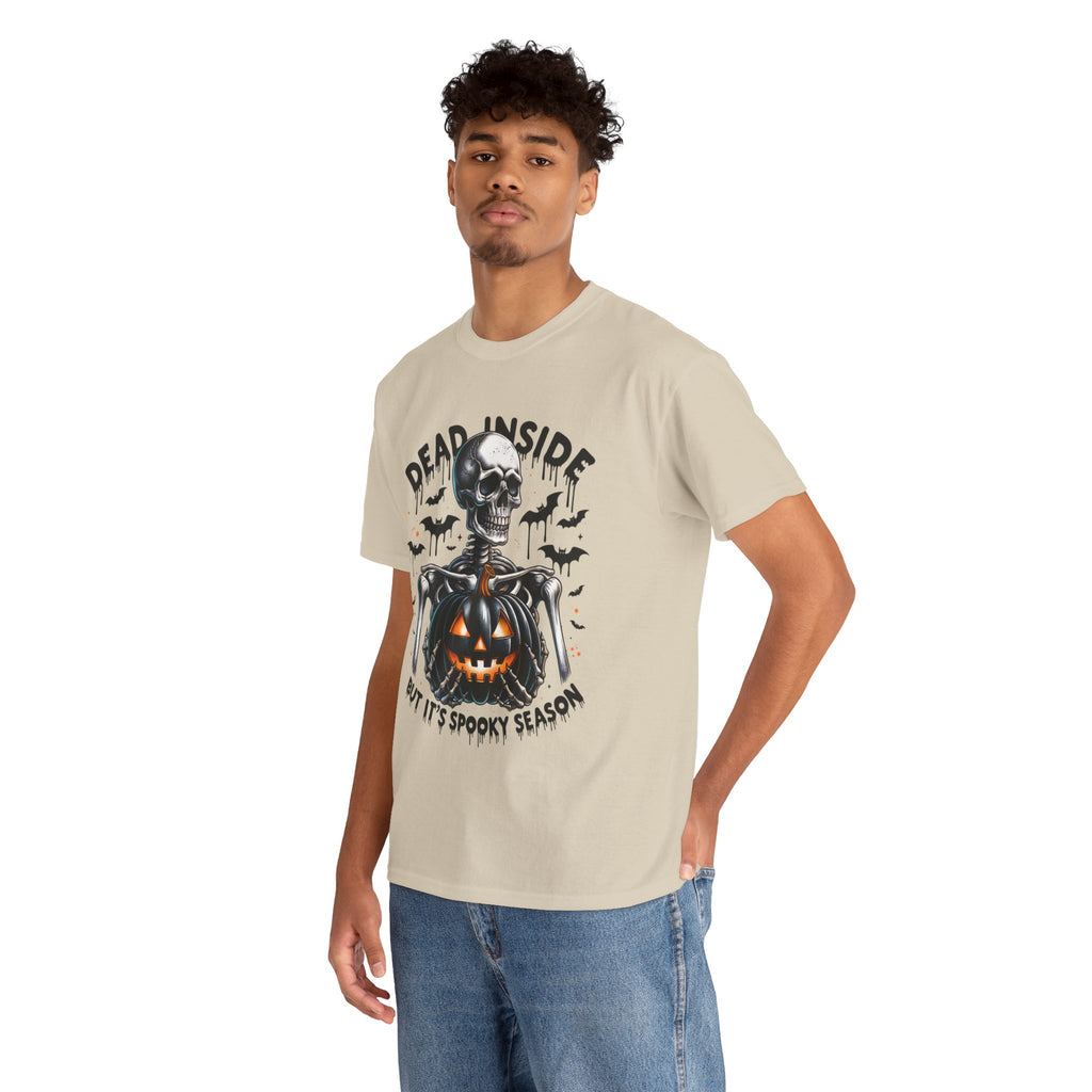 Dead Inside, Spooky Season Tee, Unisex Heavy Cotton T-Shirt, Halloween Shirt, Fun Casual Wear, Graphic Tee, Gift for Halloween Lovers
