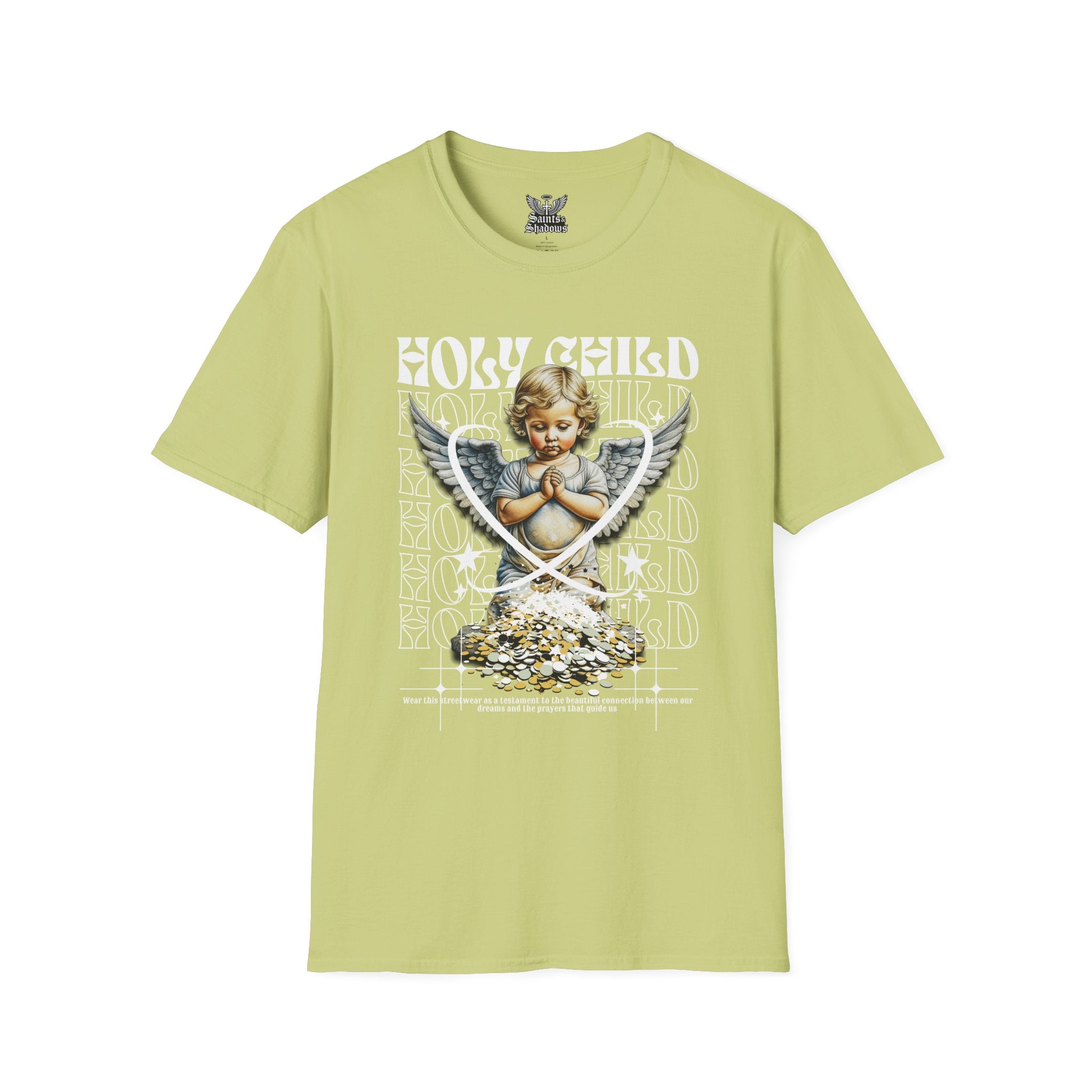 Saints and Shadows - Holy Child, Angelic Artwork Unisex Softstyle T-Shirt, Casual Wear