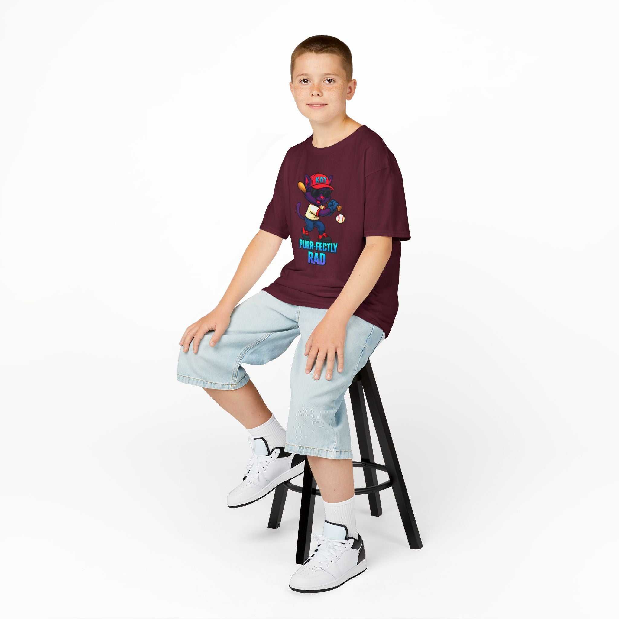 DJ KAT PAWS Purr-fectly Rad Kids Tee | Cool Apparel for Boys & Girls, Motivational Summer Wear & Playful Gift