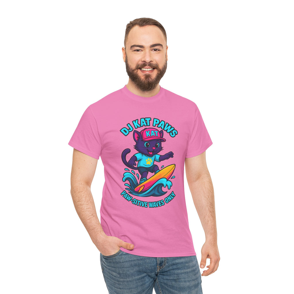 DJ KAT PAWS Paw-sitive Waves Only Surfing Tee