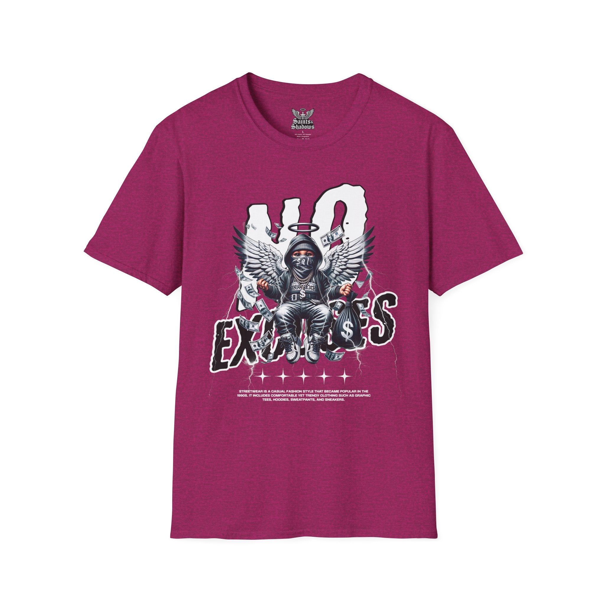 Saints and Shadows - No Exodus, Angelic Artwork Unisex Softstyle T-Shirt, Casual Wear