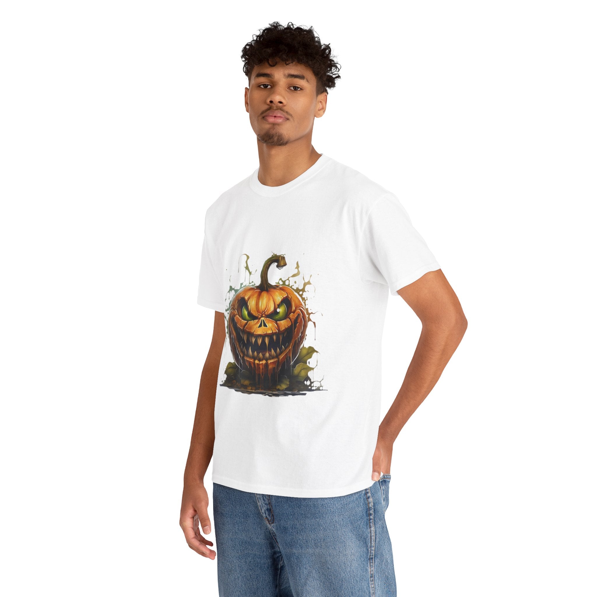 Spooky Pumpkin, Horror Graphic Tee, Unisex Cotton Shirt, Halloween Costume, Horror Movie Gift, Spooky T-Shirt, Horror Fan Apparel