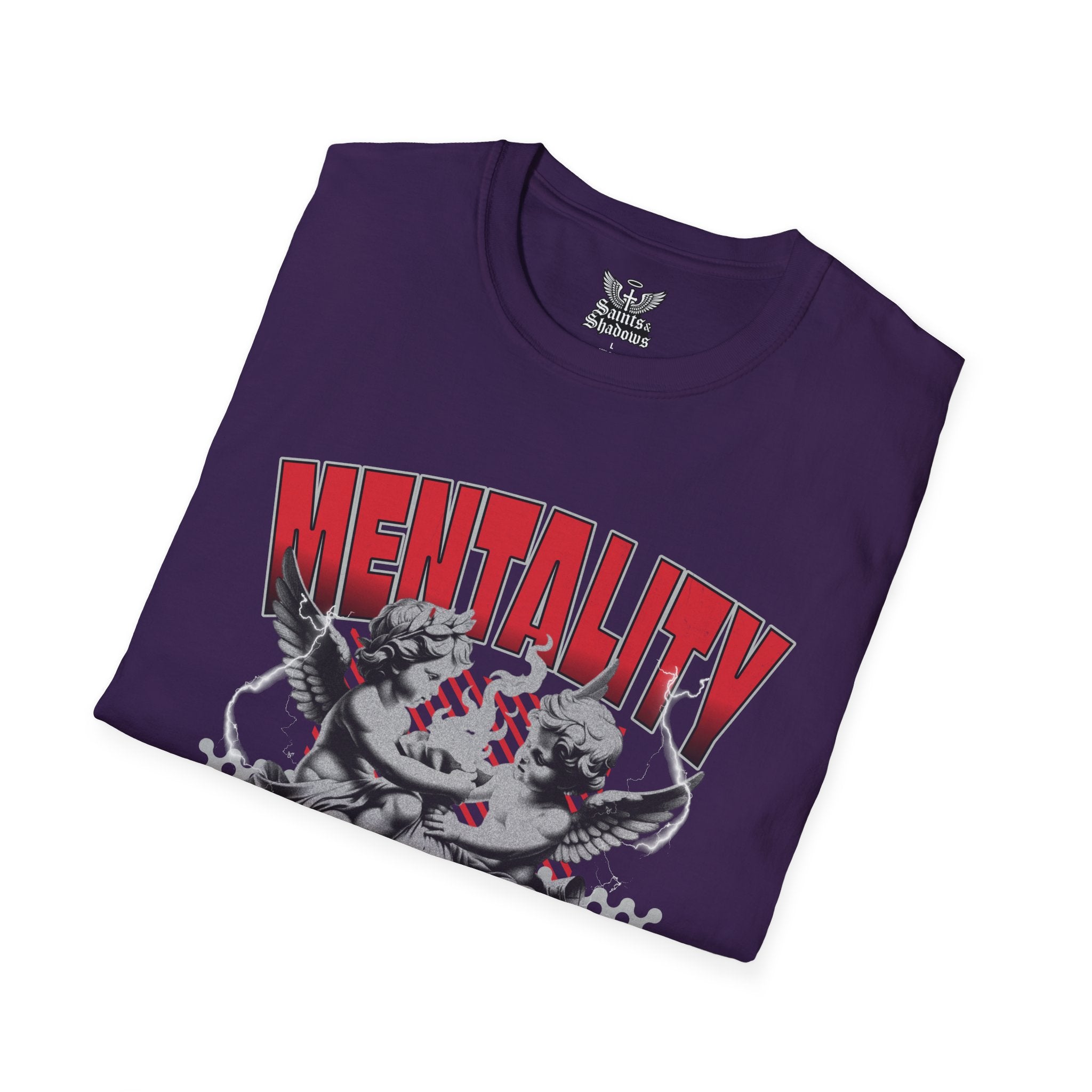 Saints and Shadows - Mentaility, Angelic Artwork Unisex Softstyle T-Shirt, Casual Wear