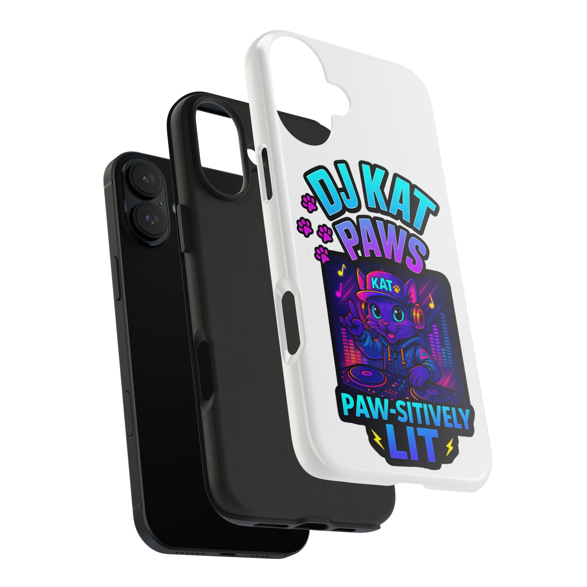 DJ KAT PAWS - Paw-sitively LIT | Tough Phone Cases - Unique Gift for Cat Lovers, Funny Phone Accessory, Music Lover's Case, Pet Owner Present