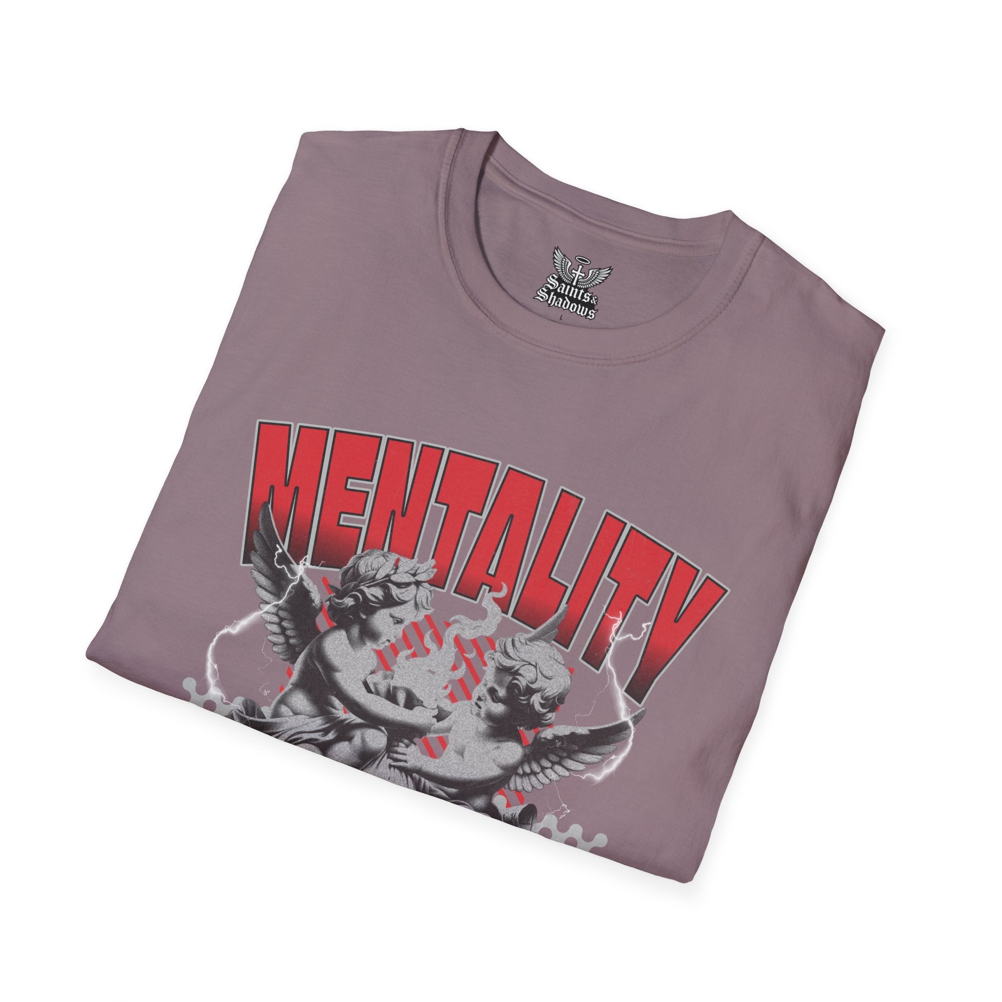 Saints and Shadows - Mentaility, Angelic Artwork Unisex Softstyle T-Shirt, Casual Wear