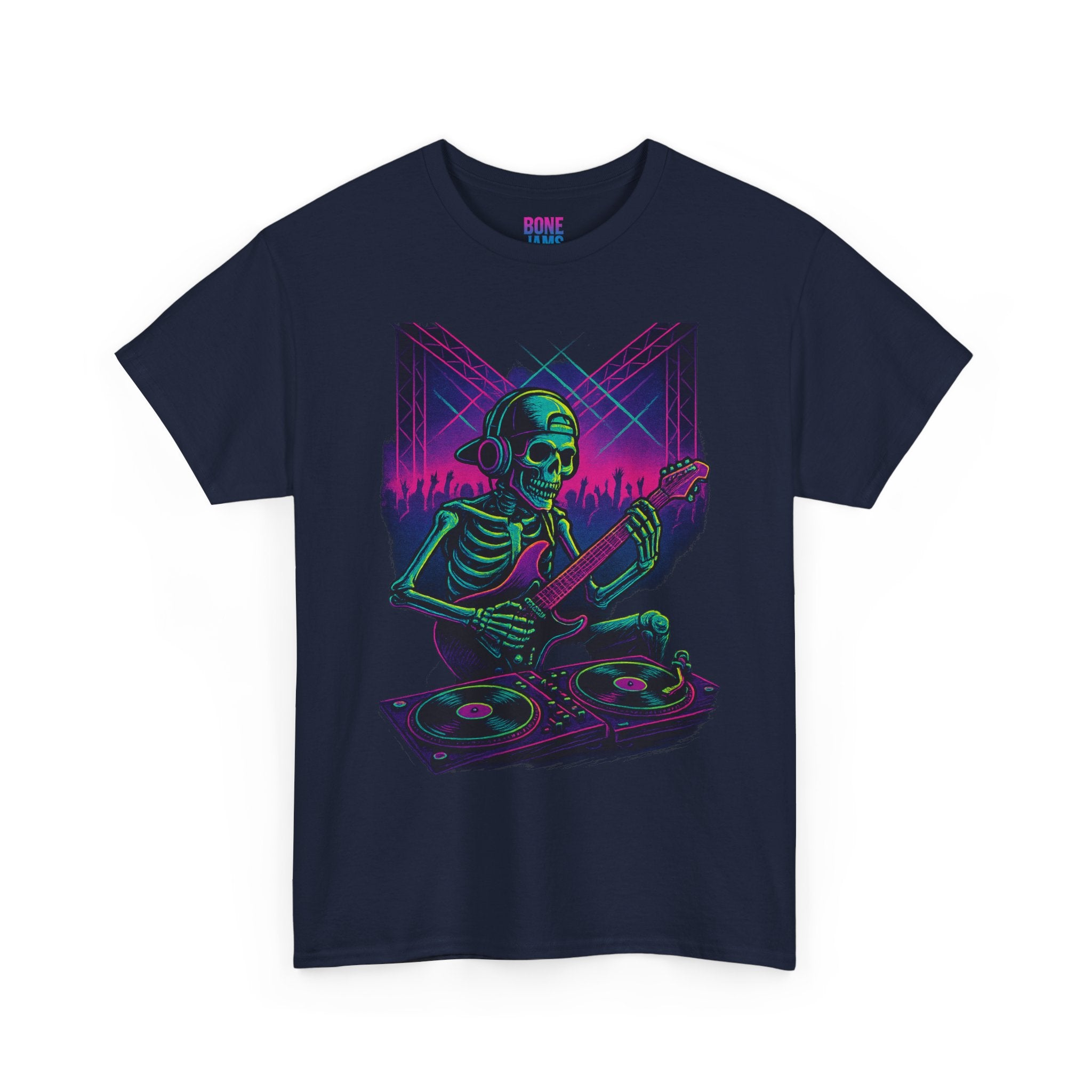 Bone Jams Rockin’ Skeleton, Tee | Loud Enough to Wake the Dead | Unisex Cotton Shirt for Music Lovers, Concerts, Halloween, Gifts