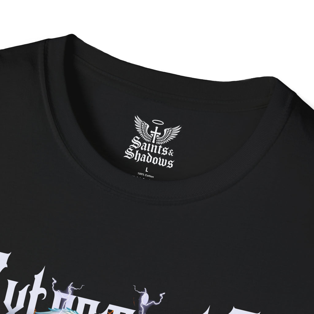 Saints and Shadows - Exterminate, Angelic Artwork Unisex Softstyle T-Shirt, Casual Wear