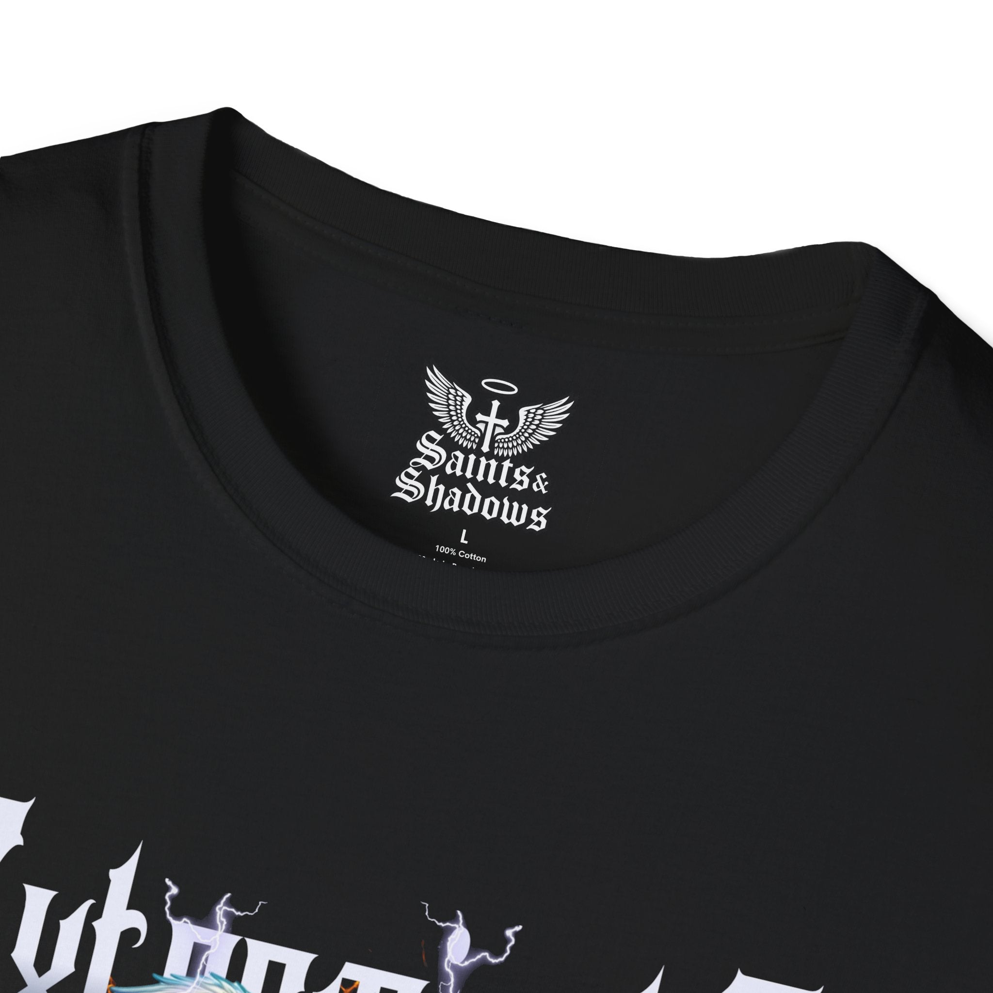 Saints and Shadows - Exterminate, Angelic Artwork Unisex Softstyle T-Shirt, Casual Wear