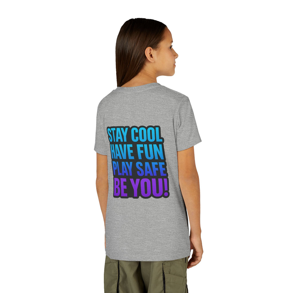 DJ KAT PAWS Paw-Sitive Waves Only, Youth Tee | Kids Surfing T-Shirt, Fun Cat Graphic Top, Summer Apparel, Gifts for Animal Lovers