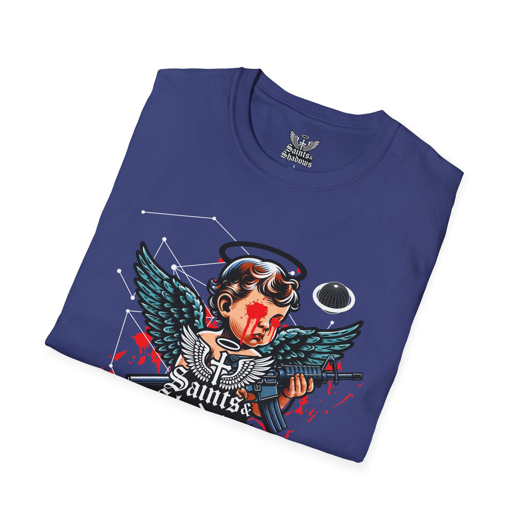 Saints and Shadows - Rebirth, Angelic Artwork Unisex Softstyle T-Shirt, Casual Wear