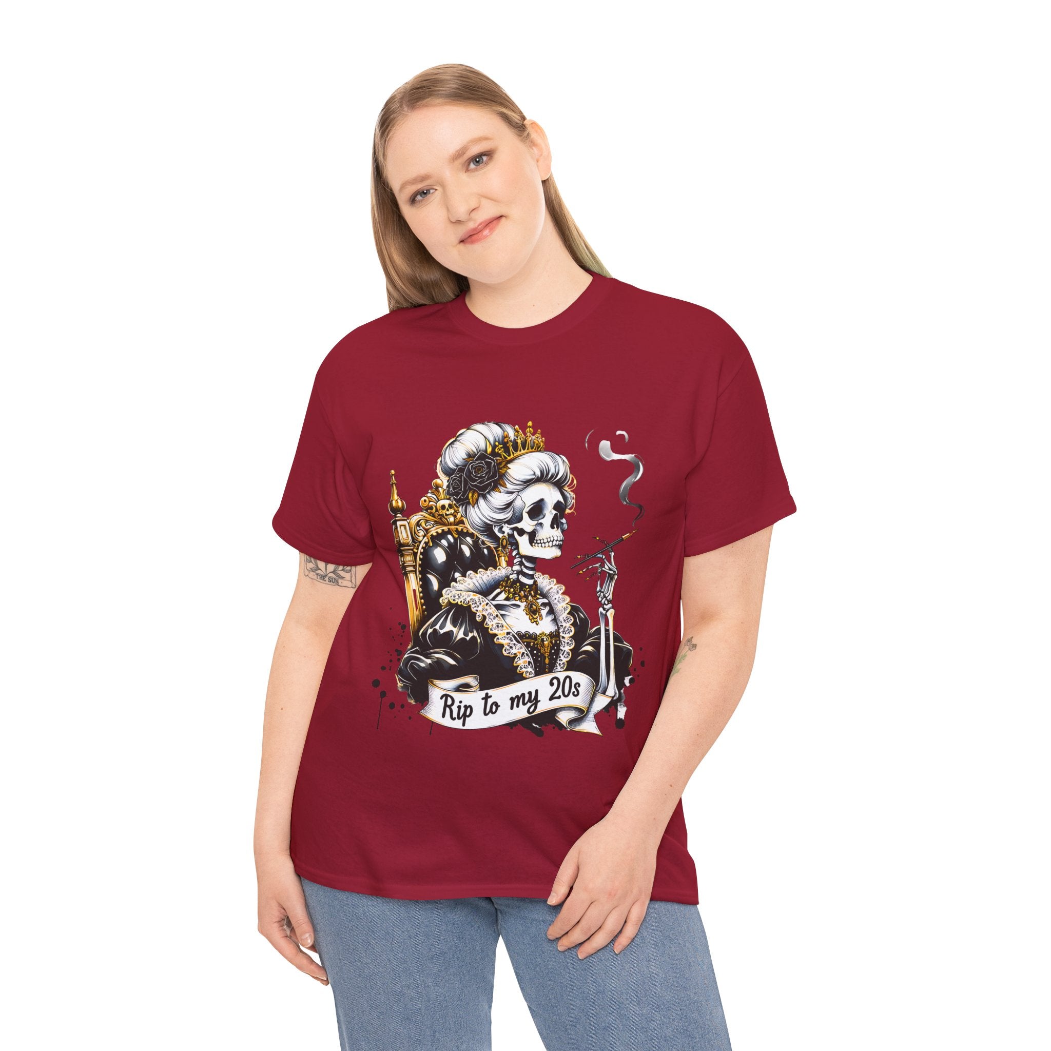 Rip to my 20s Tee, Heavy, Unisex Graphic Shirt, Birthday Gift, Casual Wear, Vintage Style, Floral Design T-shirt