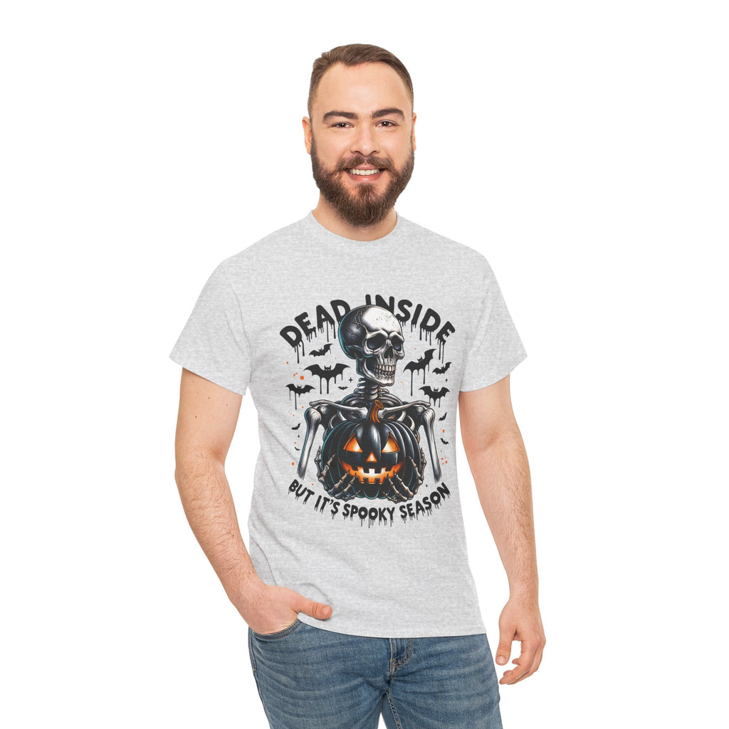 Dead Inside, Spooky Season Tee, Unisex Heavy Cotton T-Shirt, Halloween Shirt, Fun Casual Wear, Graphic Tee, Gift for Halloween Lovers