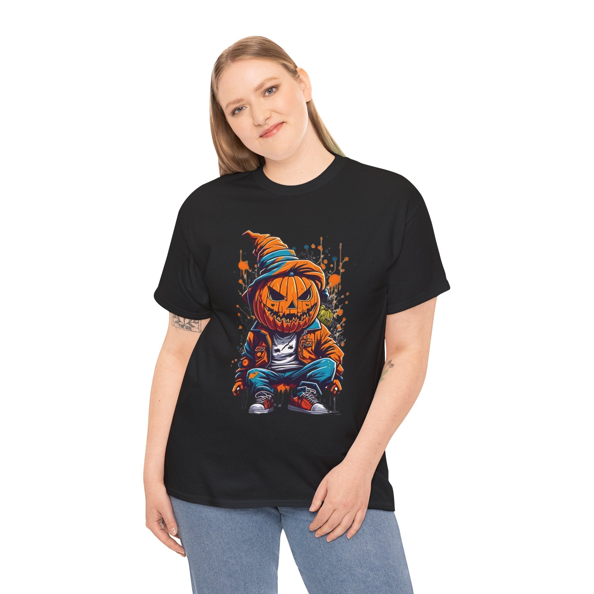 Scary Pumpkin, Horror Graphic Tee, Unisex Cotton Shirt, Halloween Costume, Horror Movie Gift, Spooky T-Shirt, Horror Fan Apparel