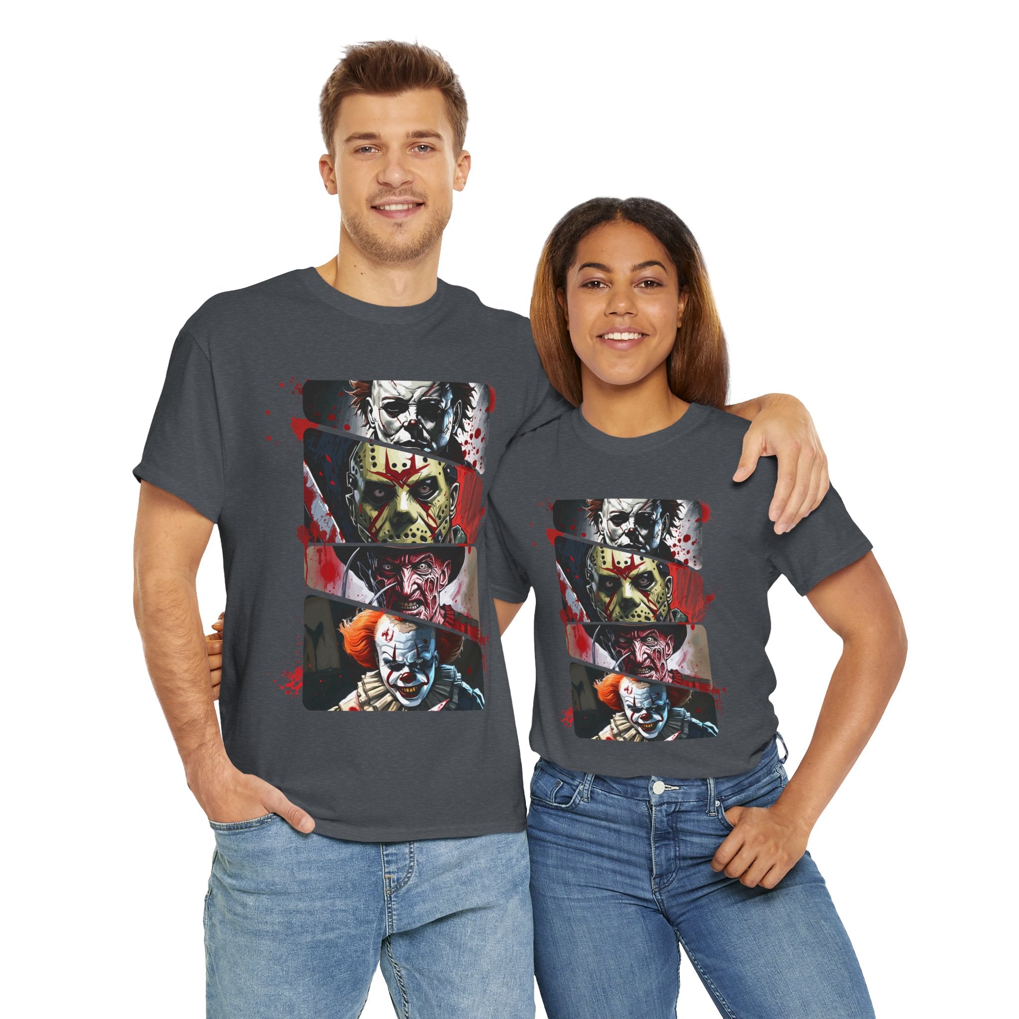 Horror Legends Horror Graphic Tee, Unisex Cotton Shirt, Halloween Costume, Horror Movie Gift, Spooky T-Shirt, Horror Fan Apparel