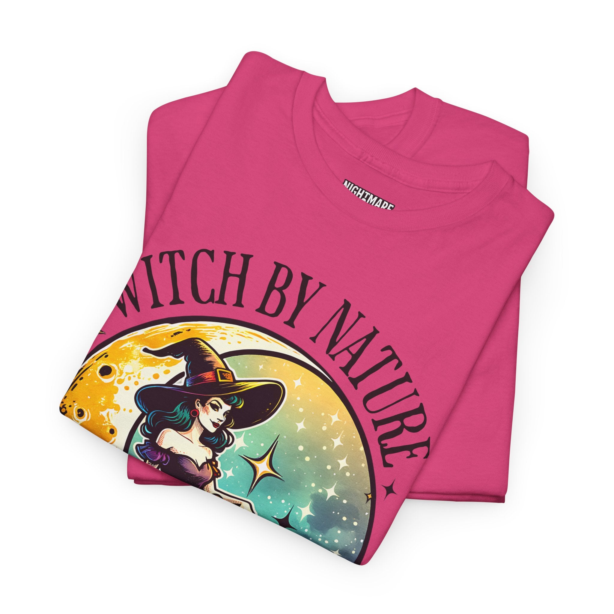 Witchy Cotton Tee - "Witch by Nature, Bitch by Choice" | Unisex Tee for Spooky Season, Boho Fashion, Festival Wear, Gift for Witches
